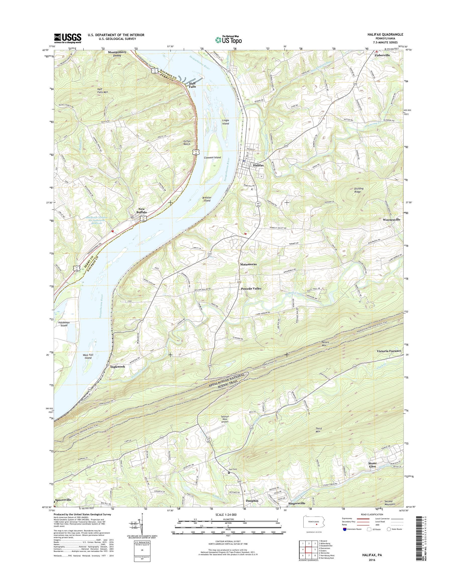 MyTopo Halifax, Pennsylvania USGS Quad Topo Map