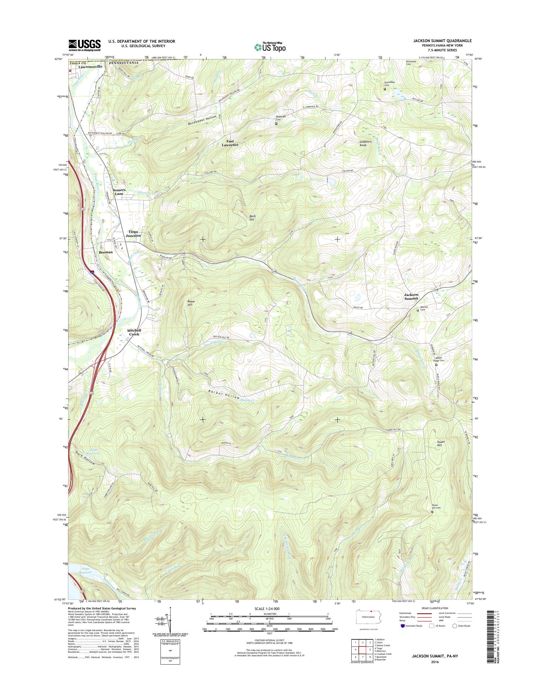 MyTopo Jackson Summit, Pennsylvania USGS Quad Topo Map