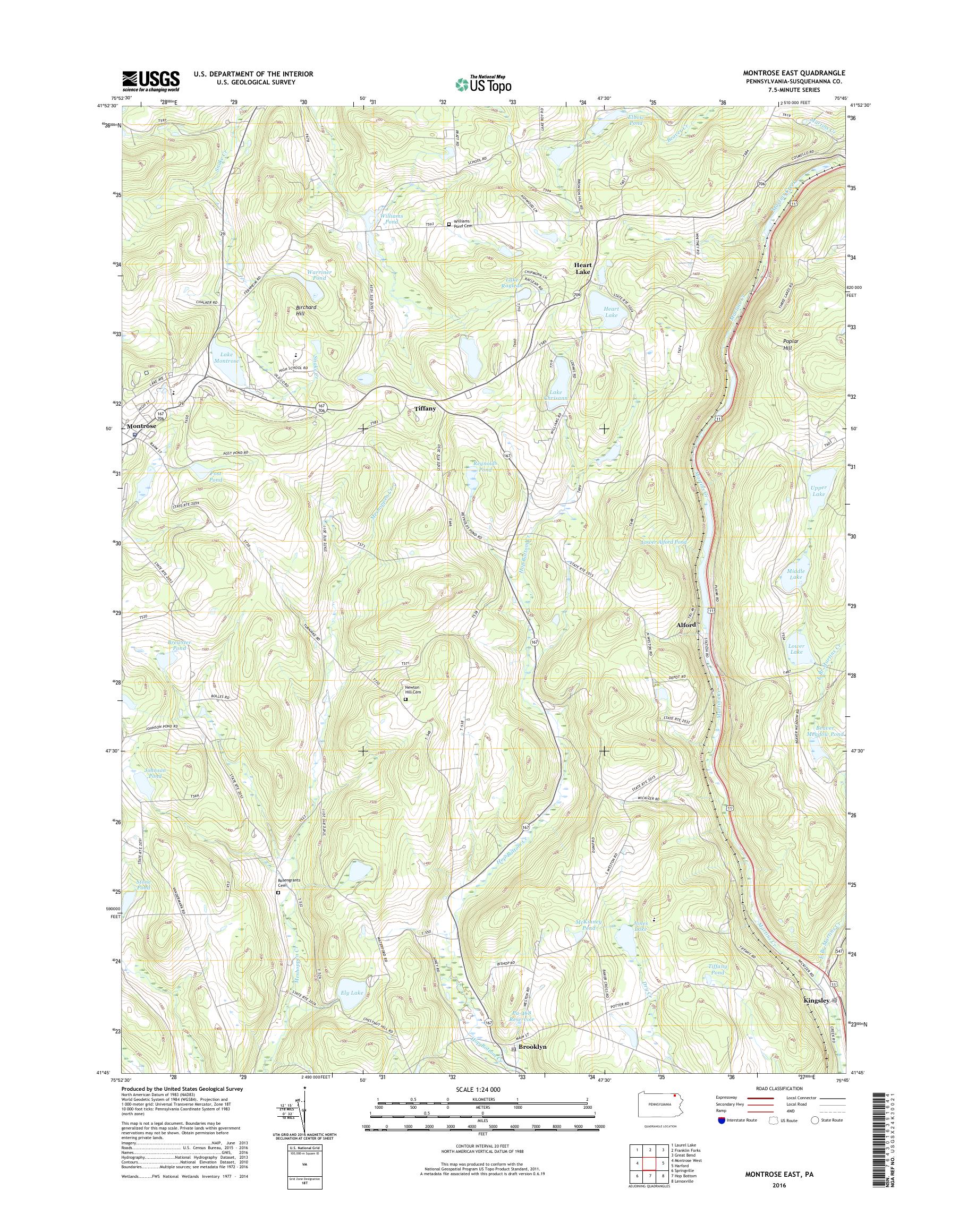 MyTopo Montrose East, Pennsylvania USGS Quad Topo Map