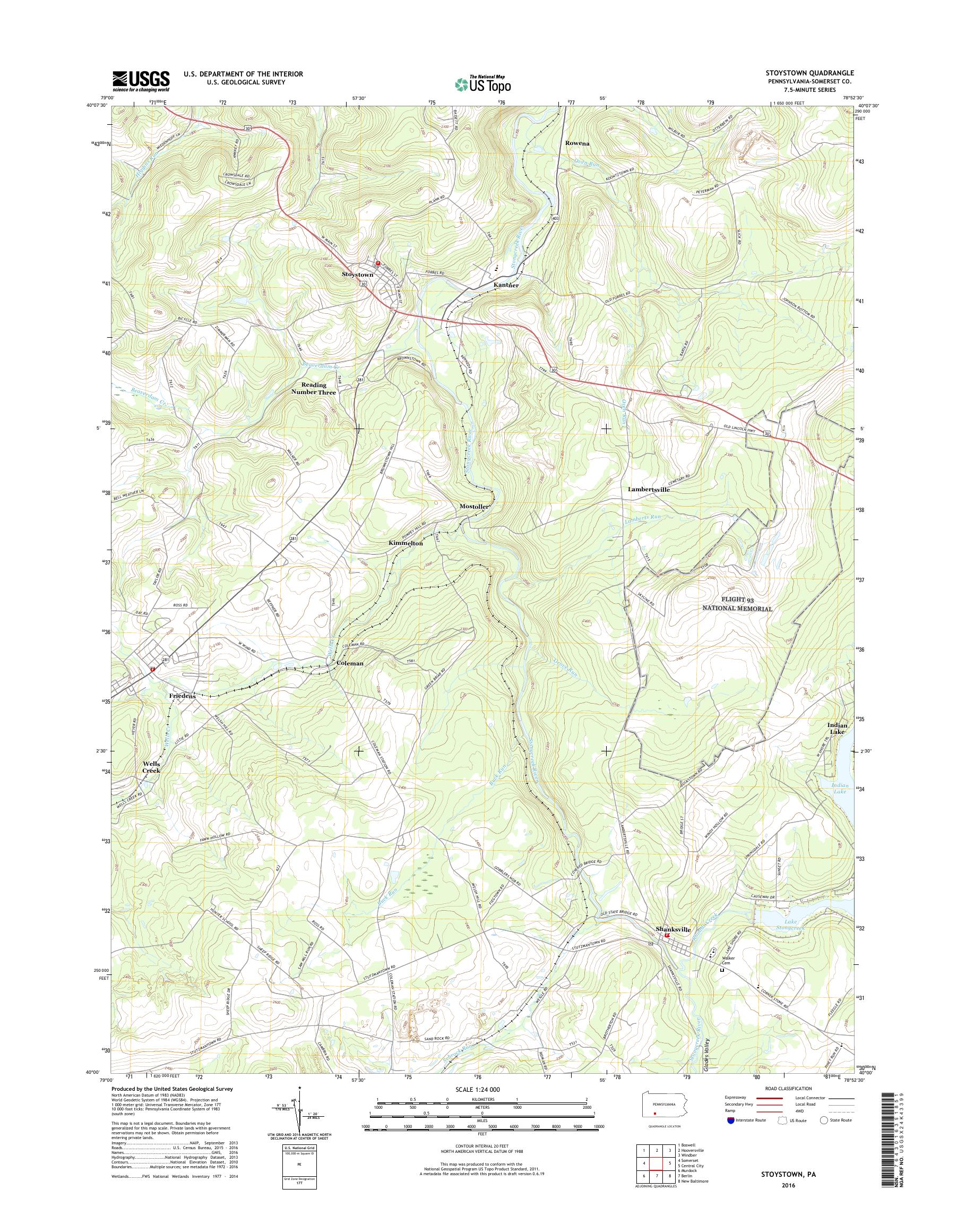 MyTopo Stoystown, Pennsylvania USGS Quad Topo Map