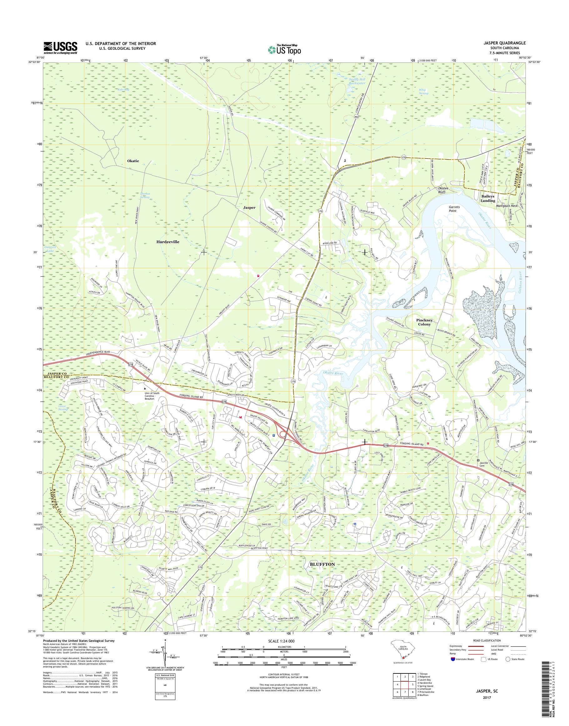 MyTopo Jasper, South Carolina USGS Quad Topo Map
