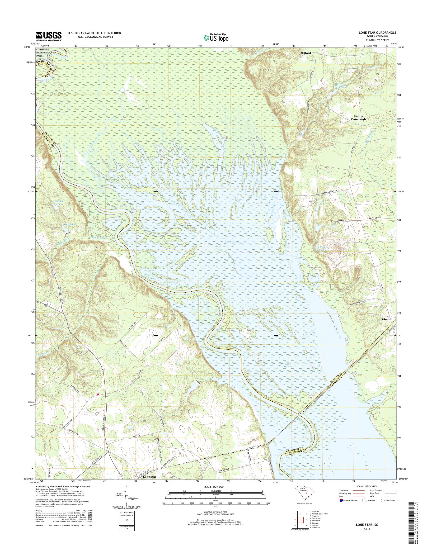 MyTopo Lone Star, South Carolina USGS Quad Topo Map