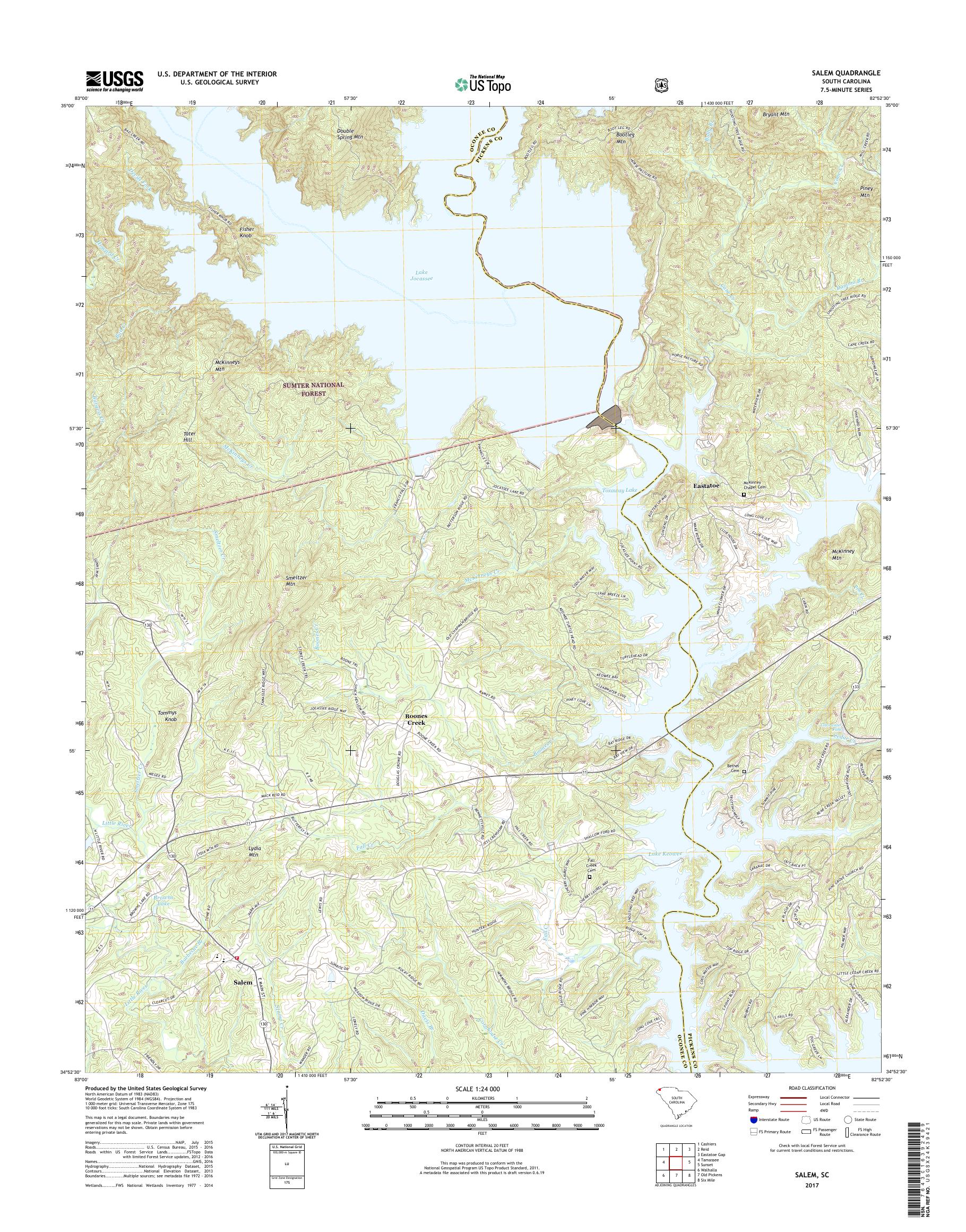 MyTopo Salem, South Carolina USGS Quad Topo Map