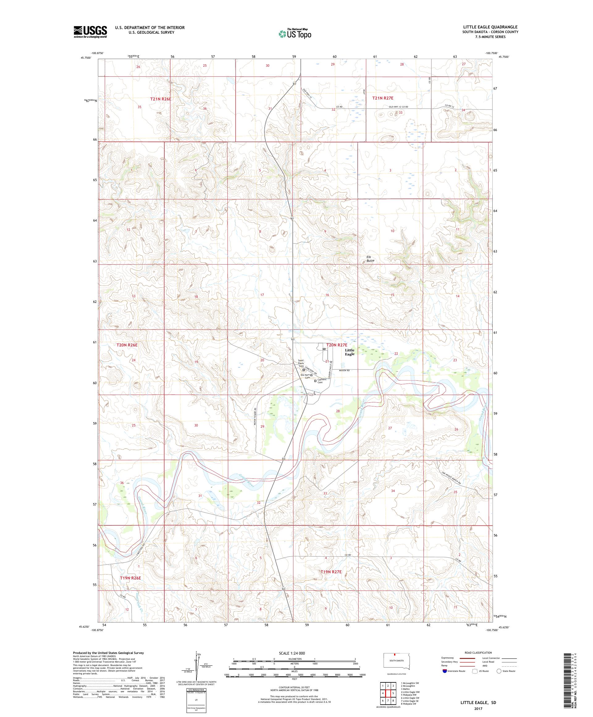 MyTopo Little Eagle, South Dakota USGS Quad Topo Map