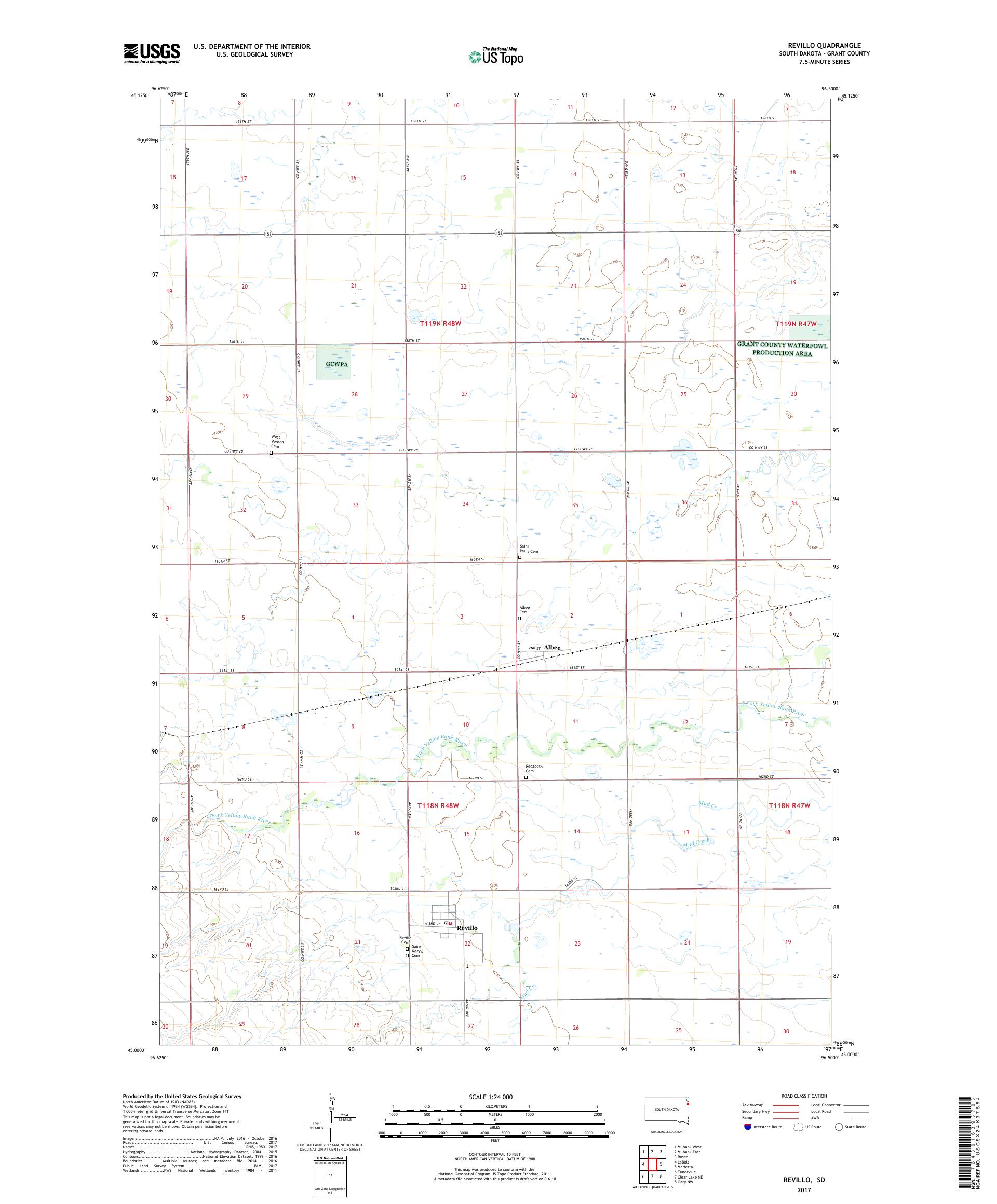 MyTopo Revillo, South Dakota USGS Quad Topo Map