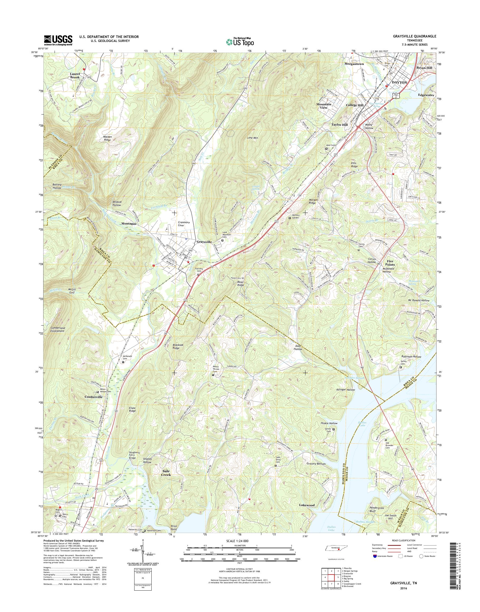 MyTopo Graysville, Tennessee USGS Quad Topo Map