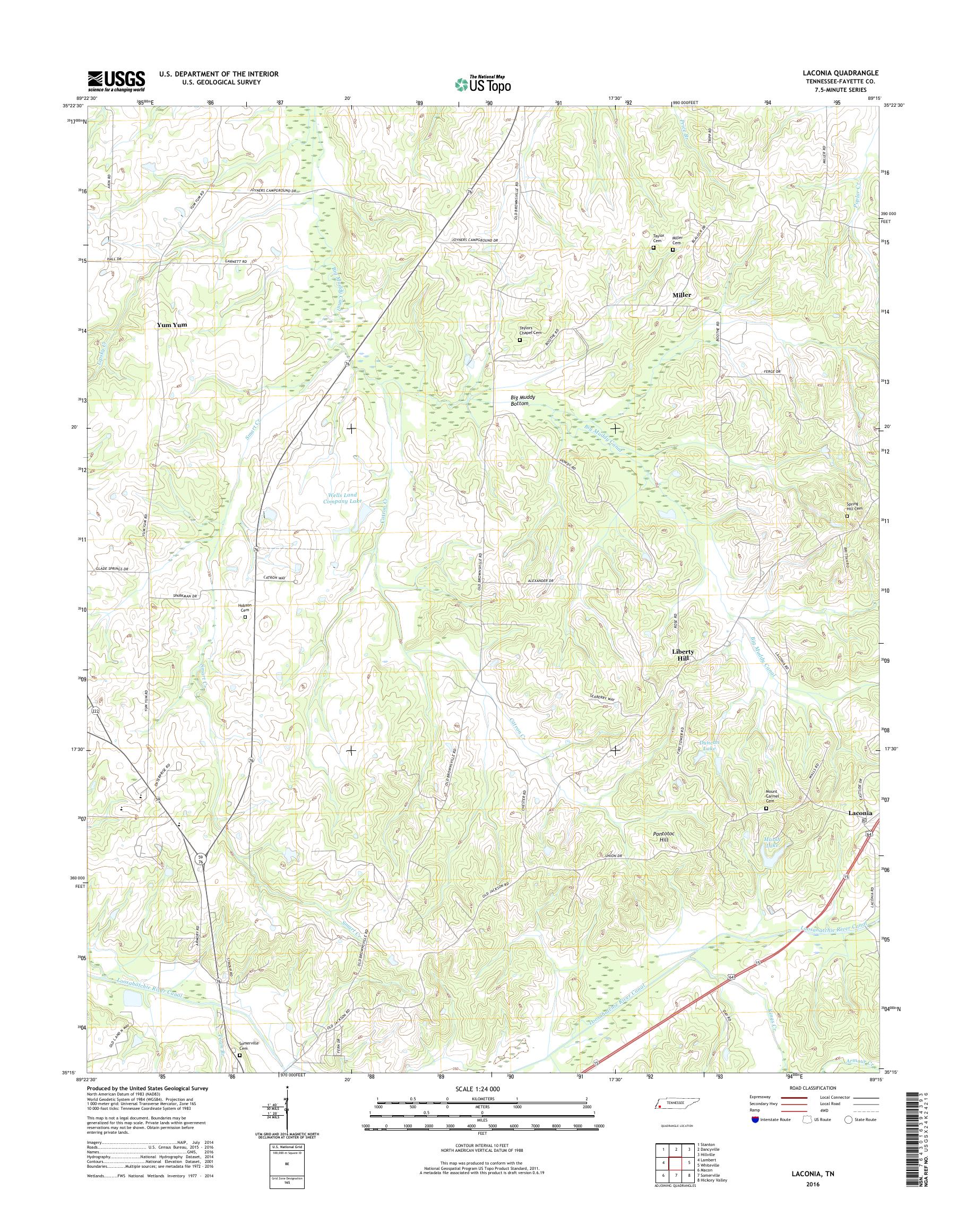 MyTopo Laconia, Tennessee USGS Quad Topo Map