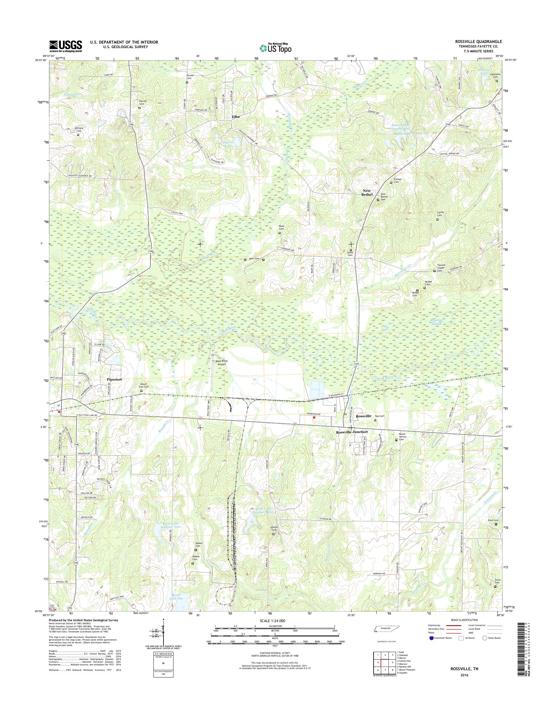 MyTopo Rossville, Tennessee USGS Quad Topo Map