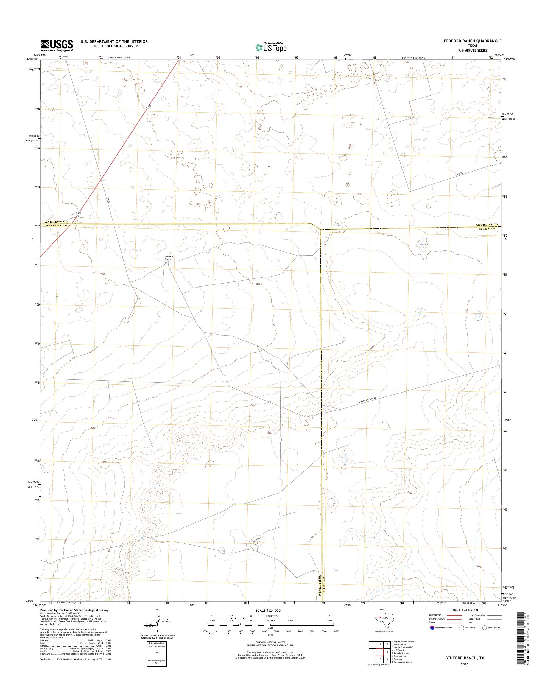 MyTopo Bedford Ranch, Texas USGS Quad Topo Map