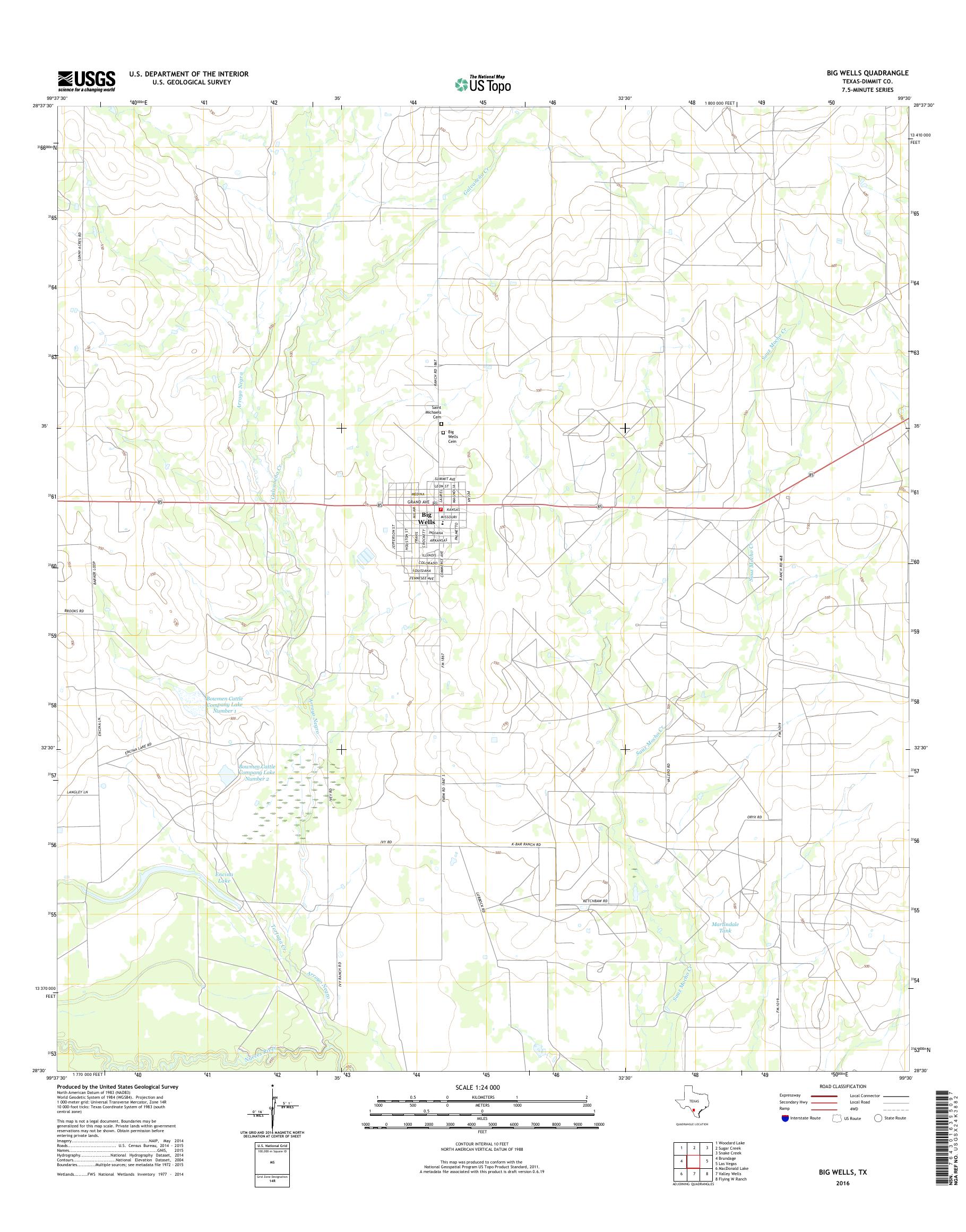 MyTopo Big Wells, Texas USGS Quad Topo Map