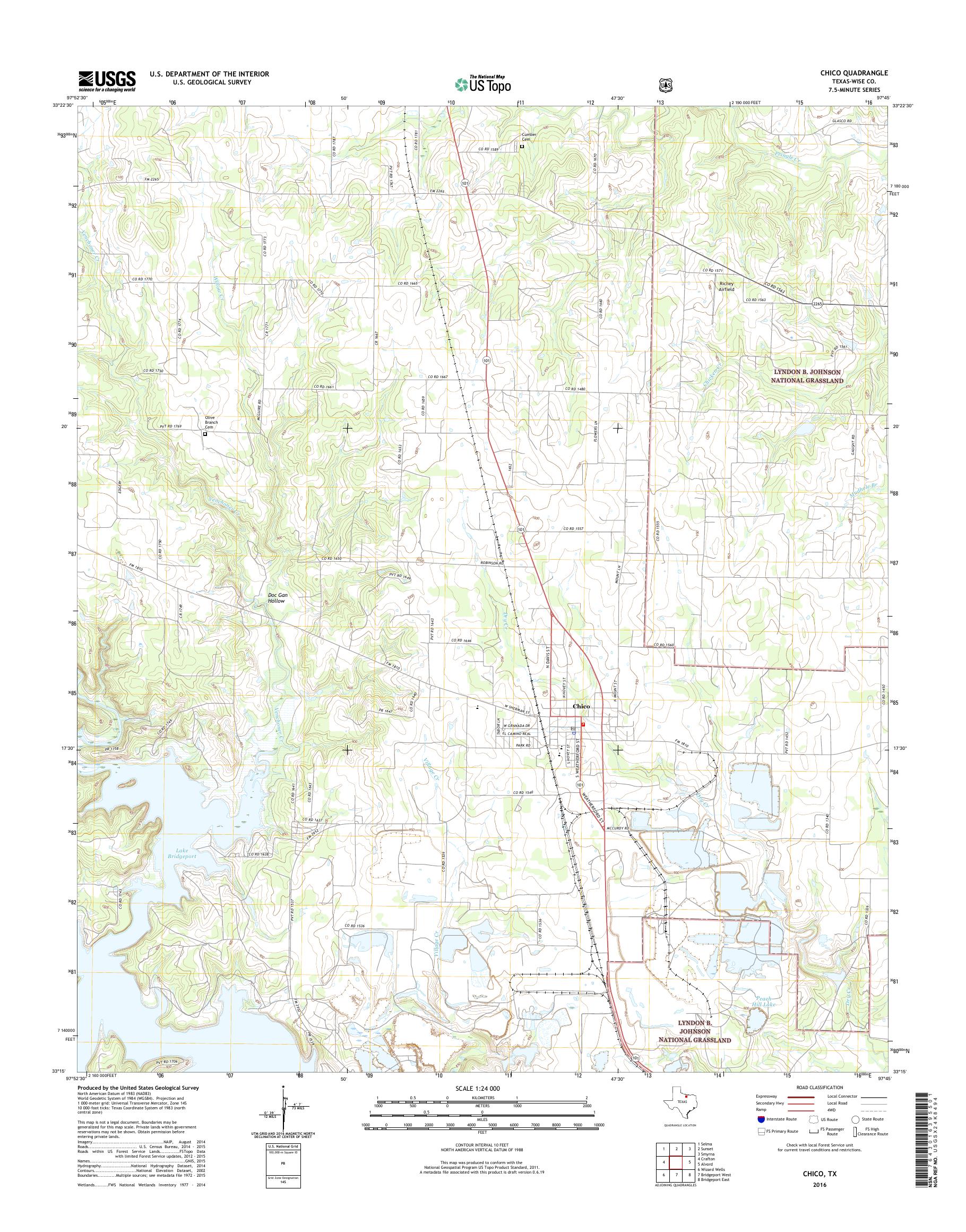 MyTopo Chico, Texas USGS Quad Topo Map