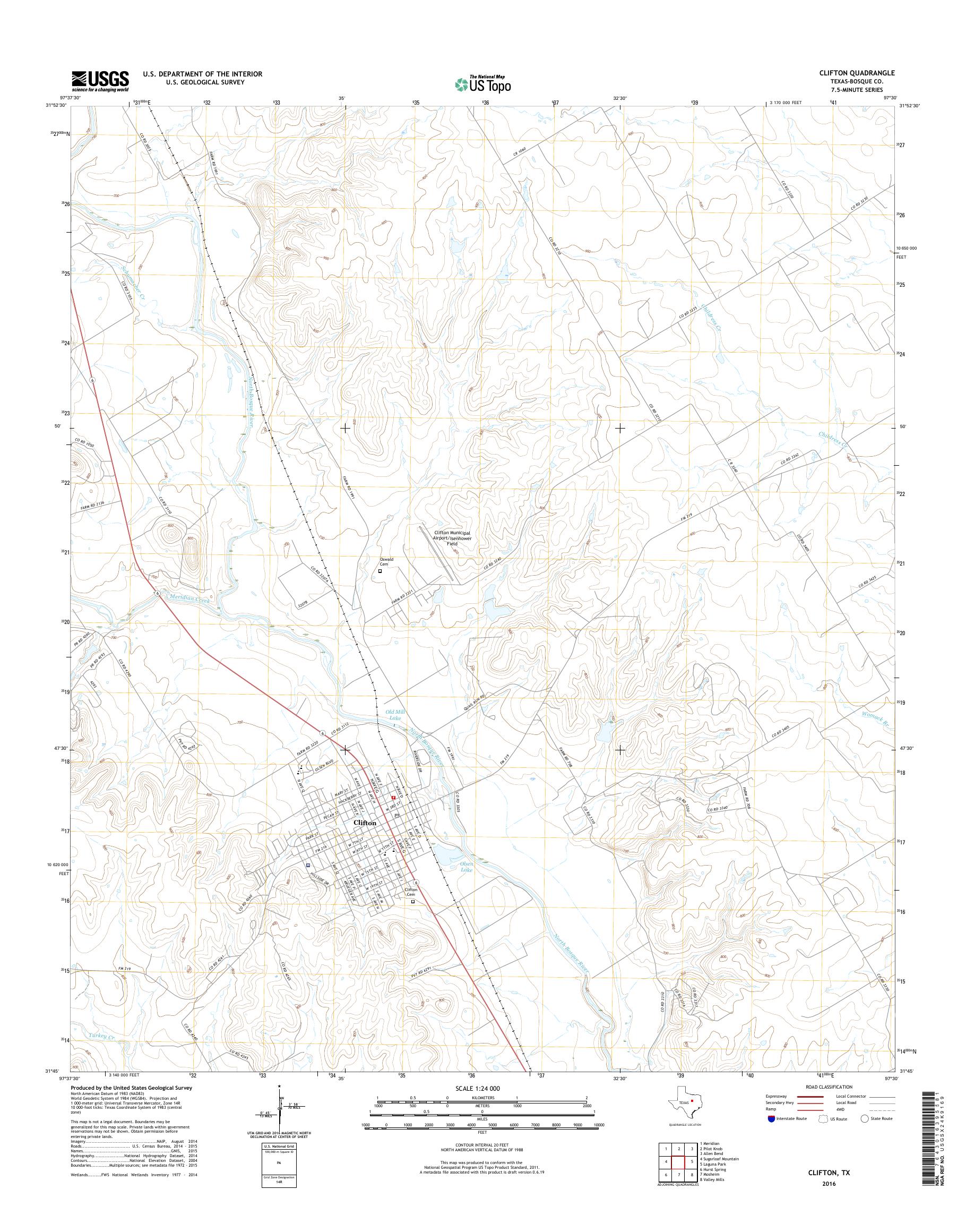 MyTopo Clifton, Texas USGS Quad Topo Map