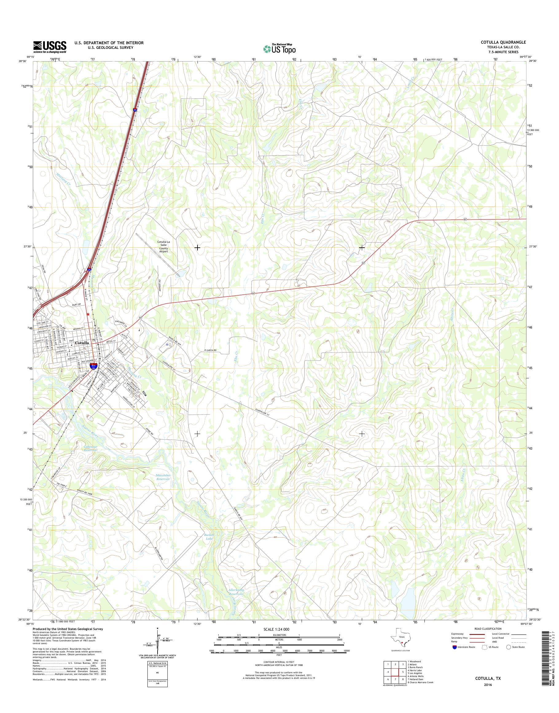 MyTopo Cotulla, Texas USGS Quad Topo Map