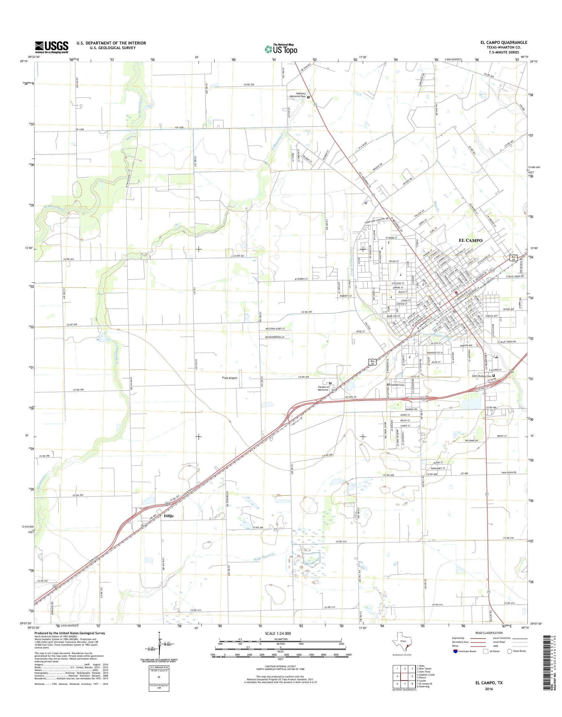 MyTopo El Campo, Texas USGS Quad Topo Map