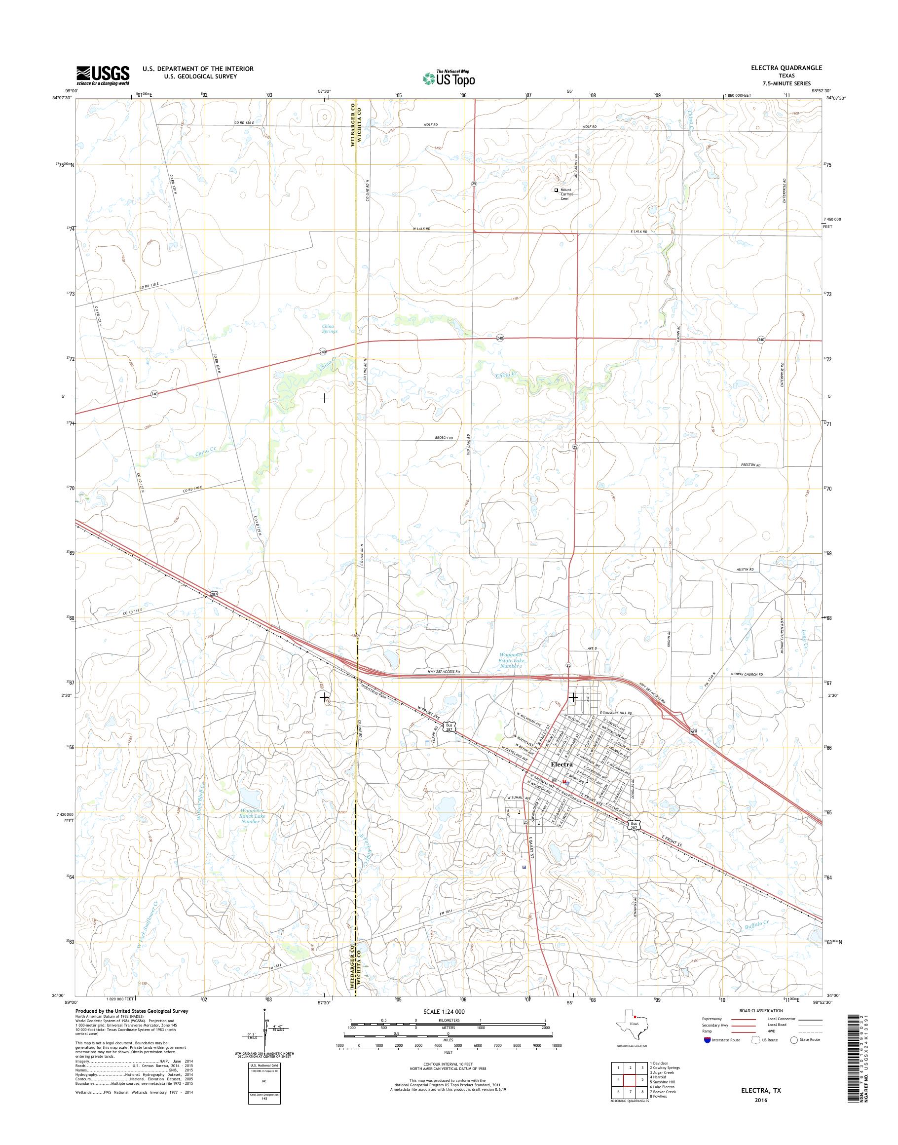 MyTopo Electra, Texas USGS Quad Topo Map