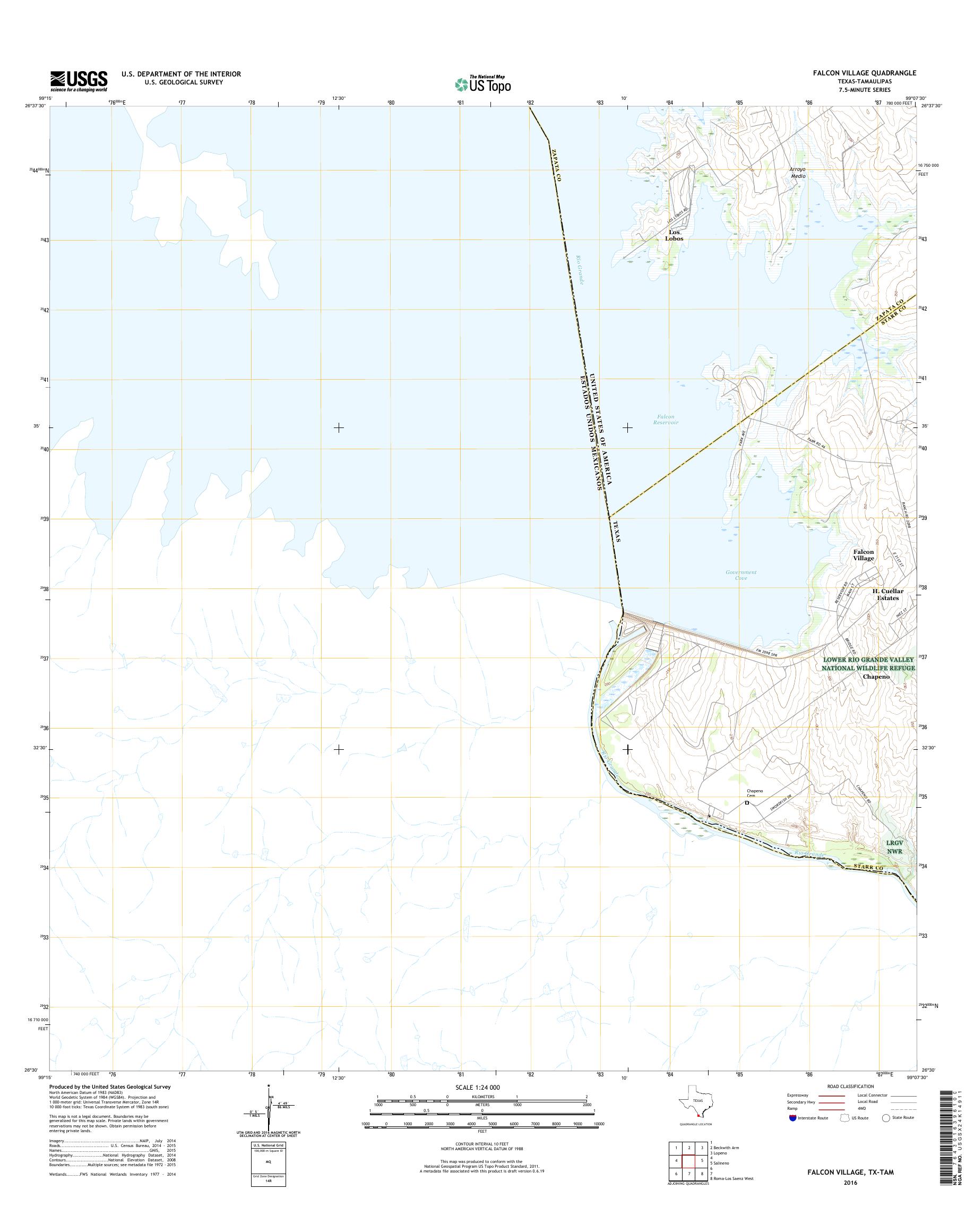 MyTopo Falcon Village, Texas USGS Quad Topo Map