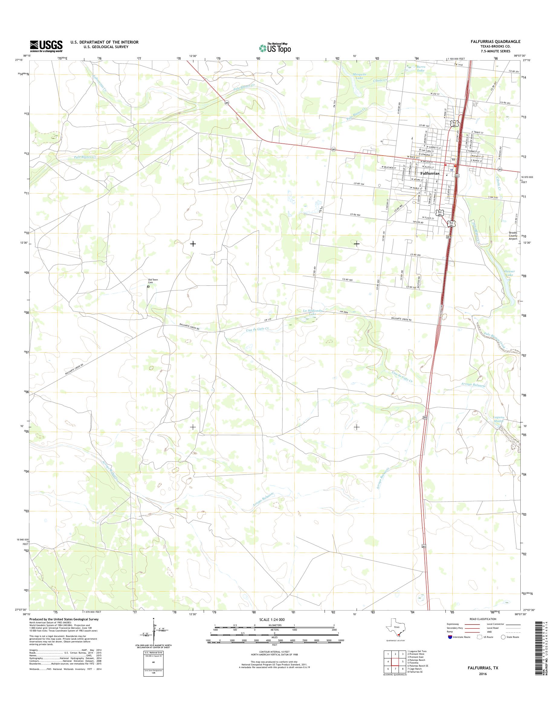 MyTopo Falfurrias, Texas USGS Quad Topo Map