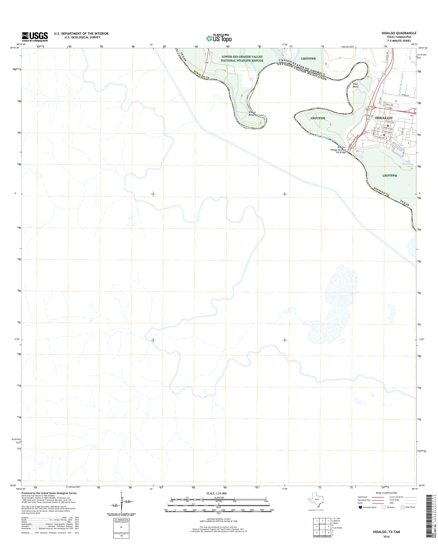 MyTopo Hidalgo, Texas USGS Quad Topo Map