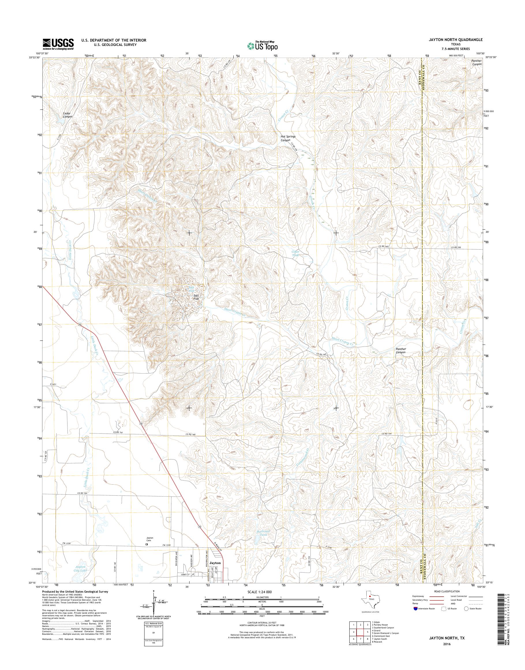 MyTopo Jayton North, Texas USGS Quad Topo Map