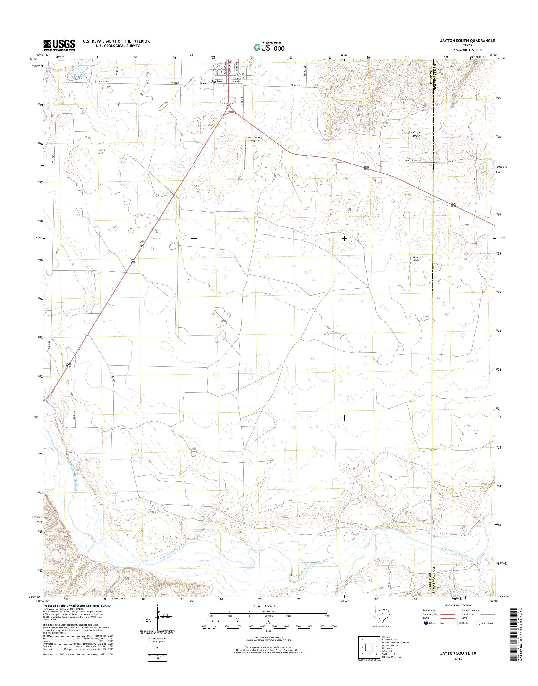 MyTopo Jayton South, Texas USGS Quad Topo Map