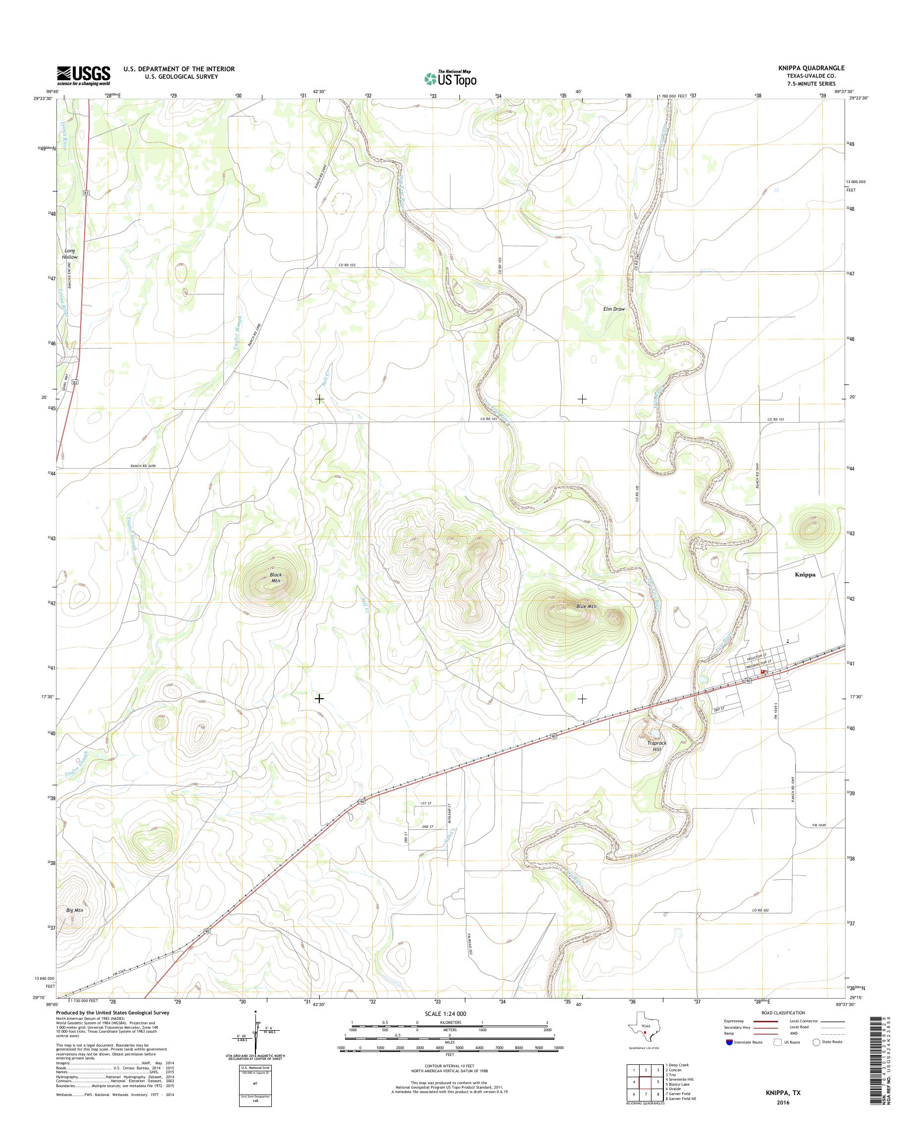 MyTopo Knippa, Texas USGS Quad Topo Map