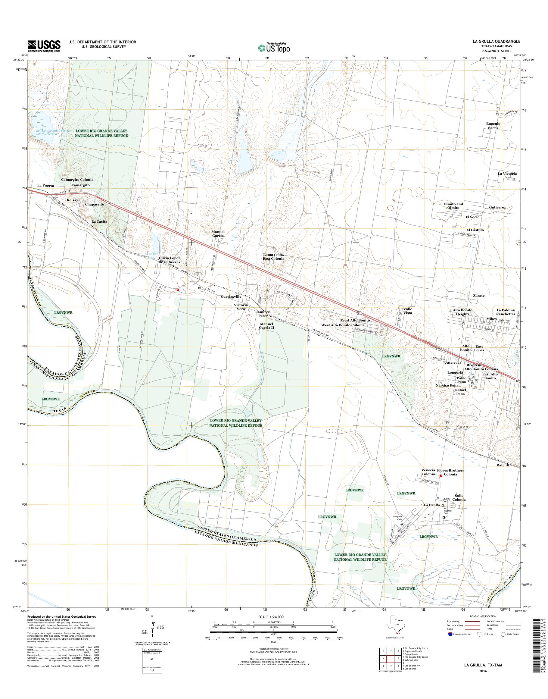 MyTopo La Grulla, Texas USGS Quad Topo Map