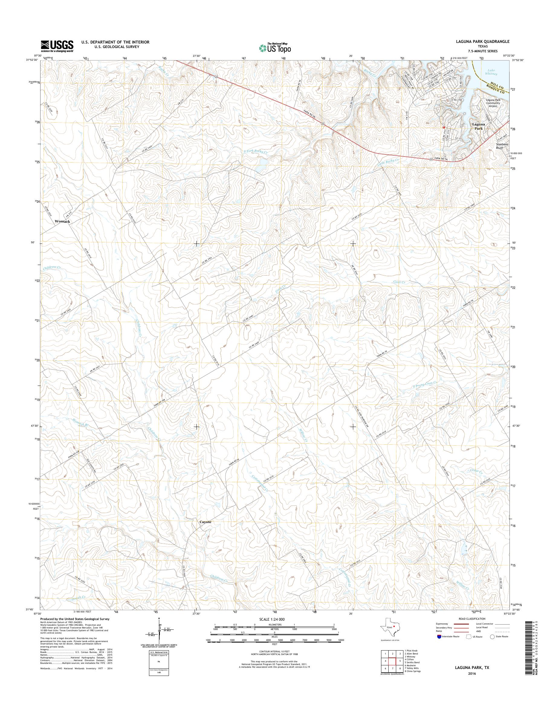 MyTopo Laguna Park, Texas USGS Quad Topo Map