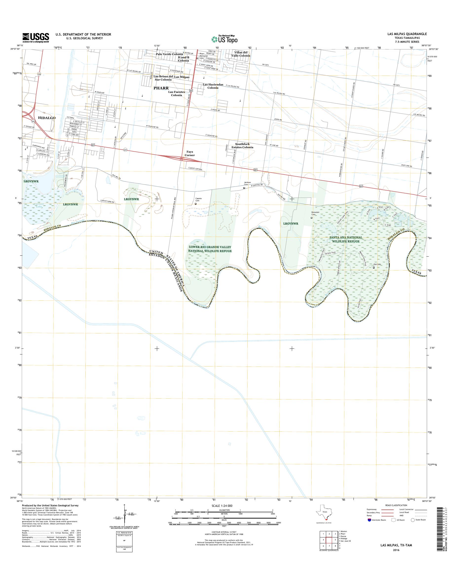 MyTopo Las Milpas, Texas USGS Quad Topo Map
