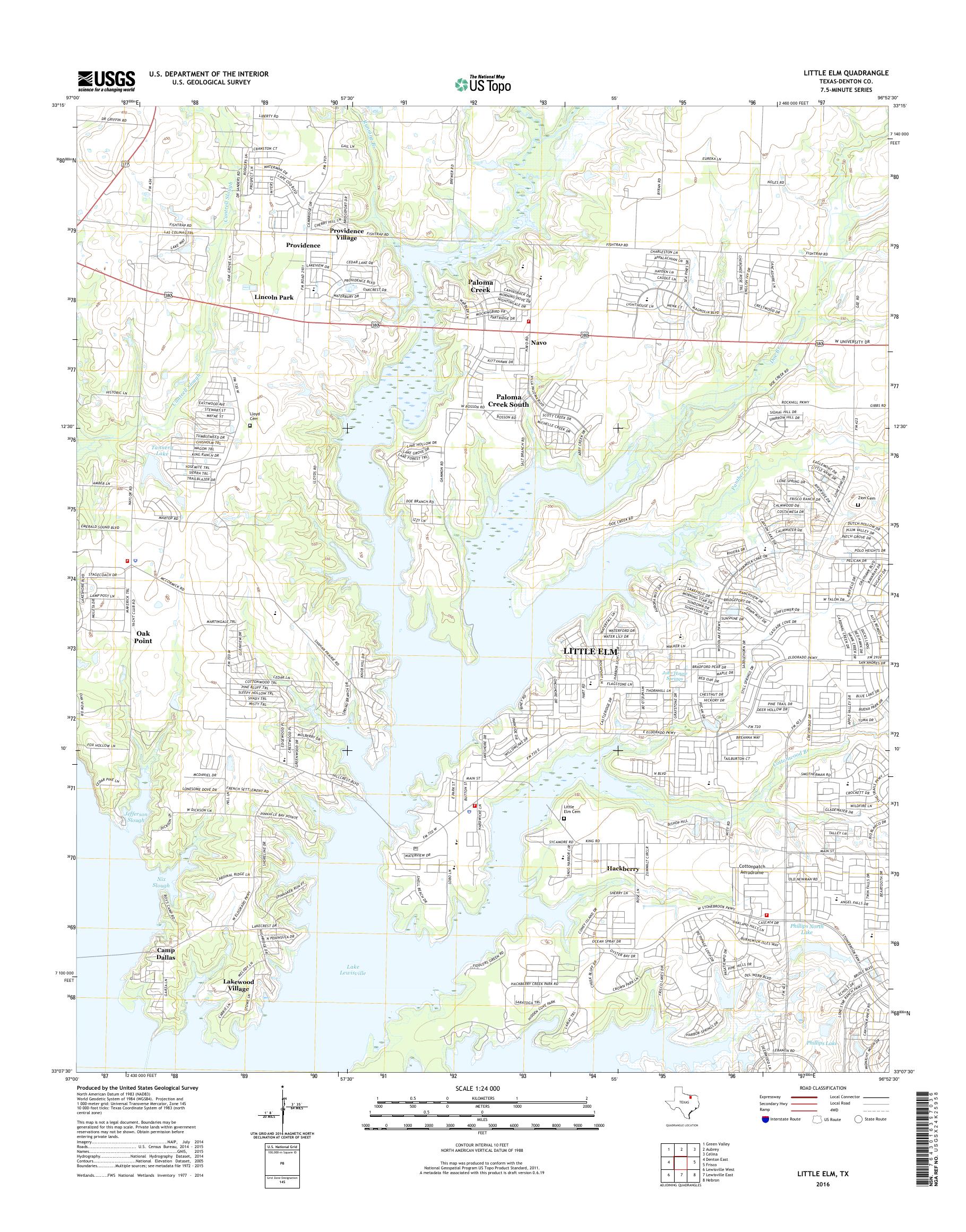 MyTopo Little Elm, Texas USGS Quad Topo Map