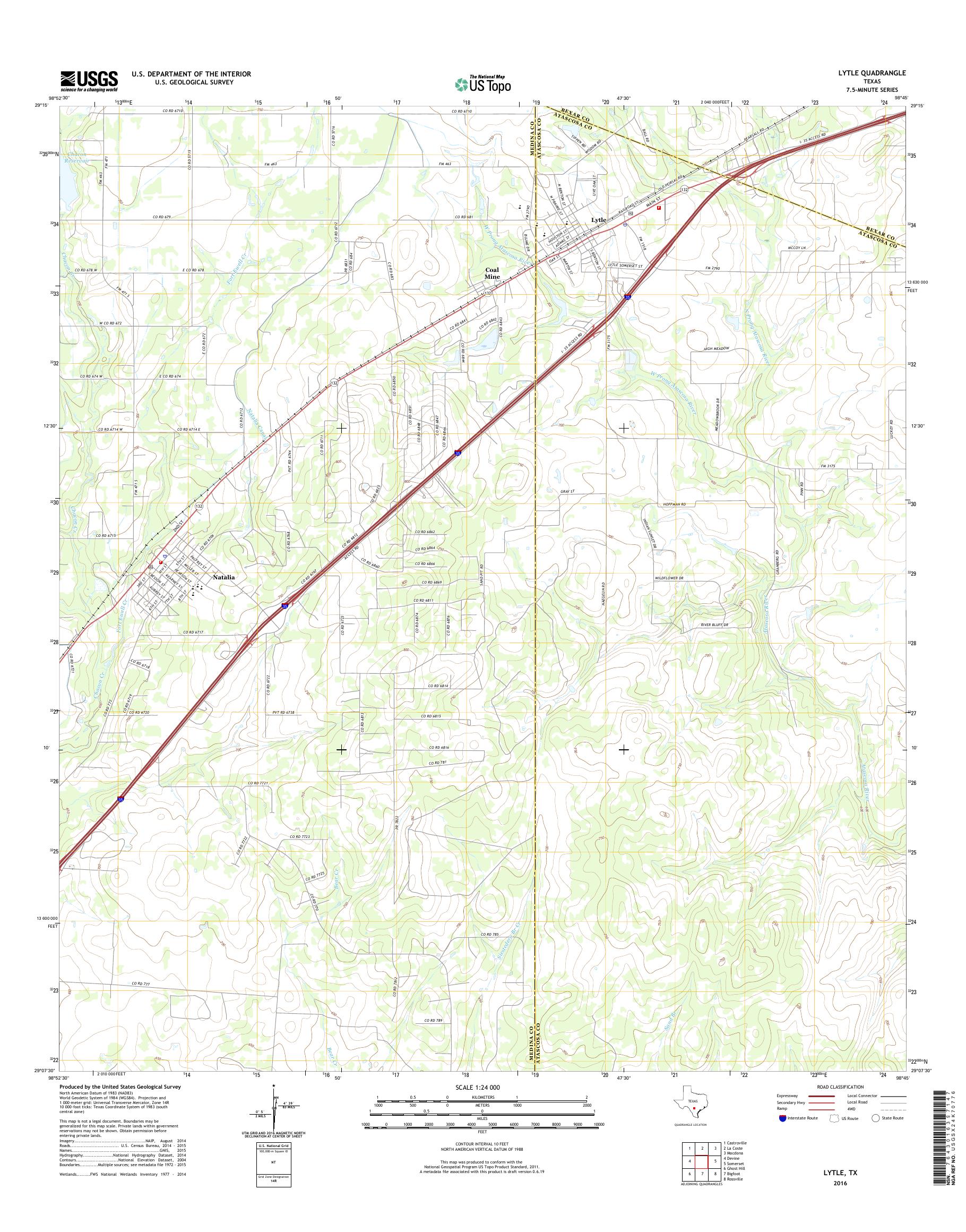 MyTopo Lytle, Texas USGS Quad Topo Map