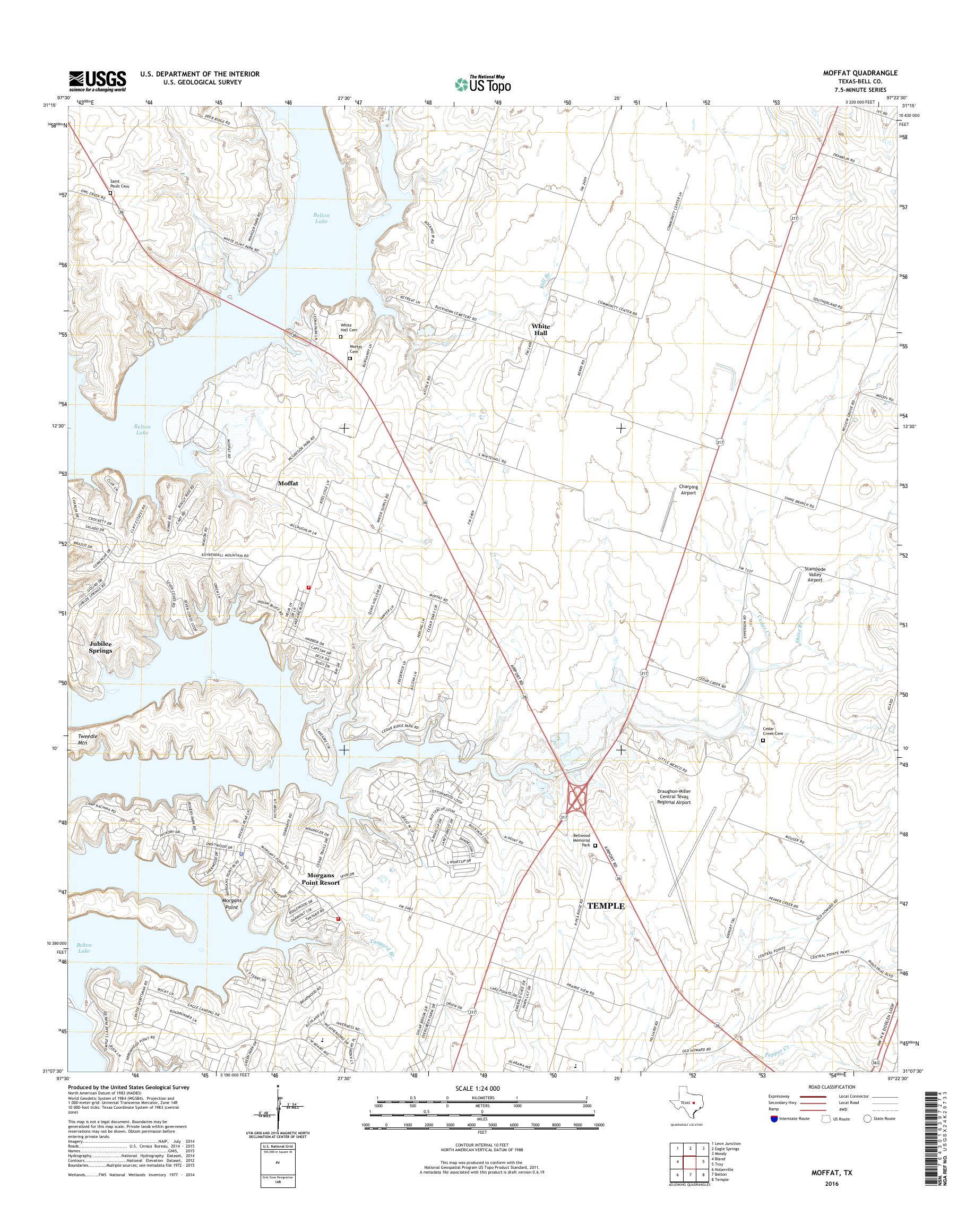MyTopo Moffat, Texas USGS Quad Topo Map