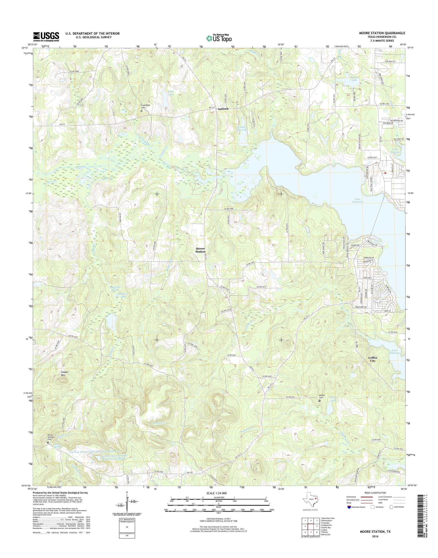 MyTopo Moore Station, Texas USGS Quad Topo Map