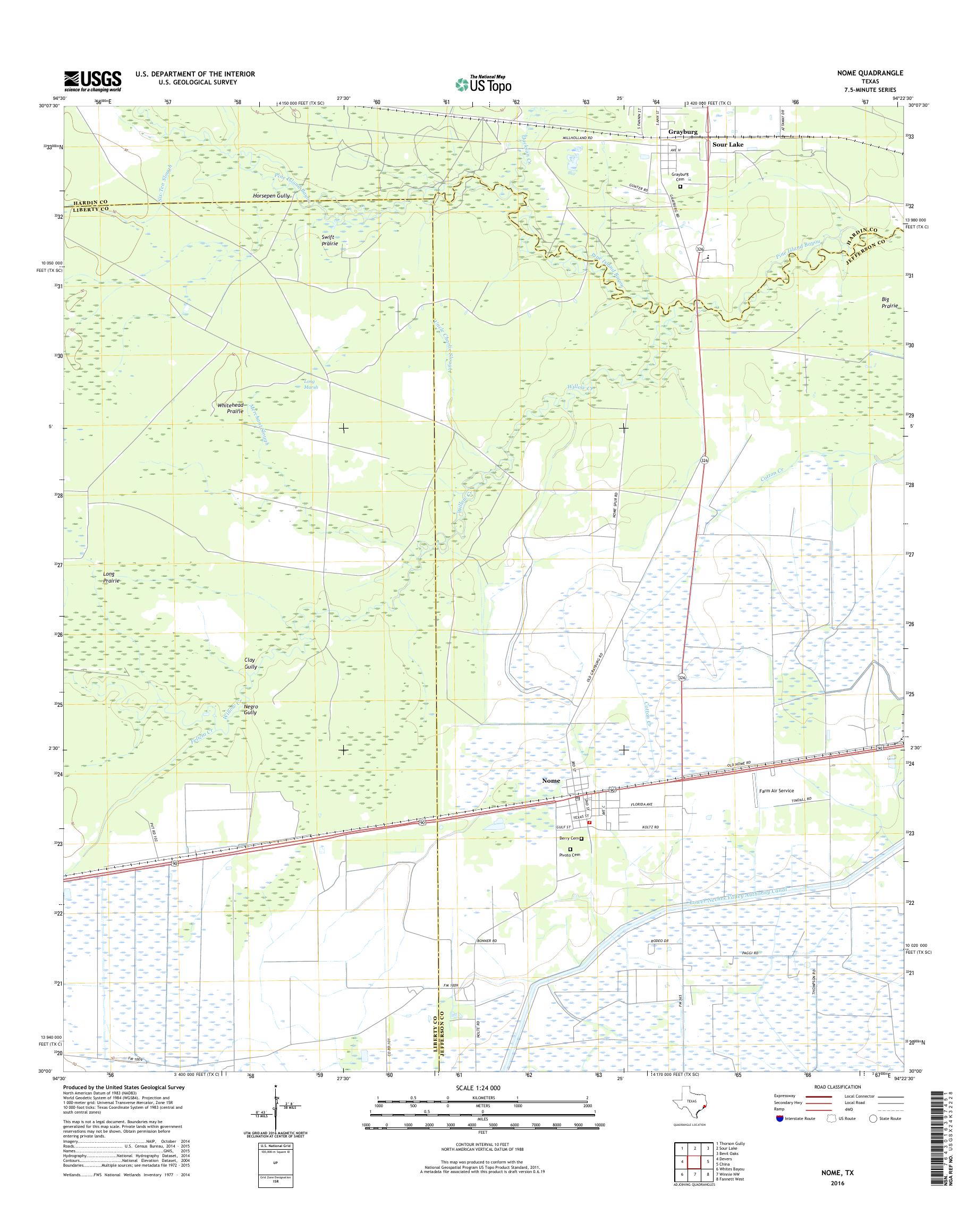 MyTopo Nome, Texas USGS Quad Topo Map