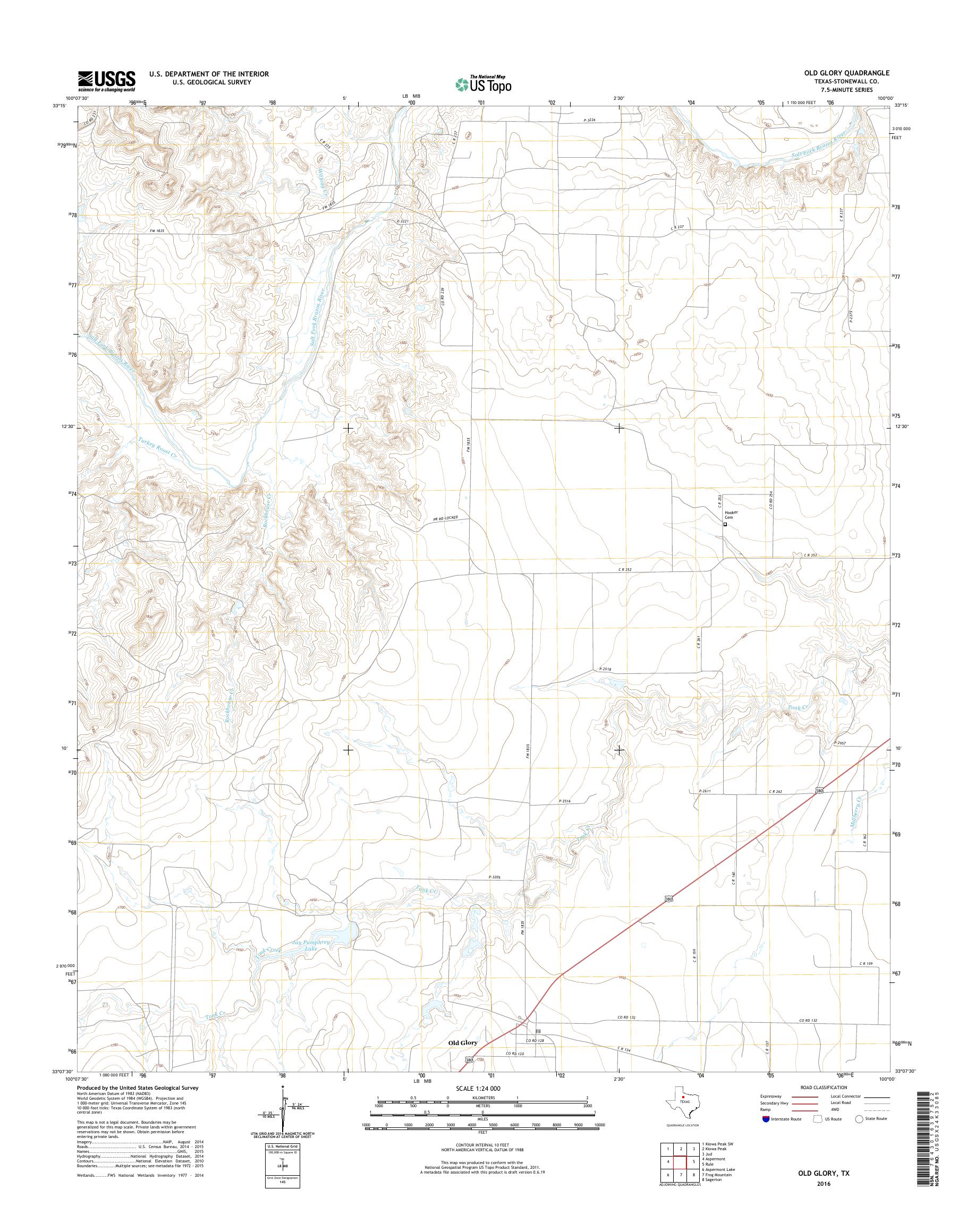 MyTopo Old Glory, Texas USGS Quad Topo Map