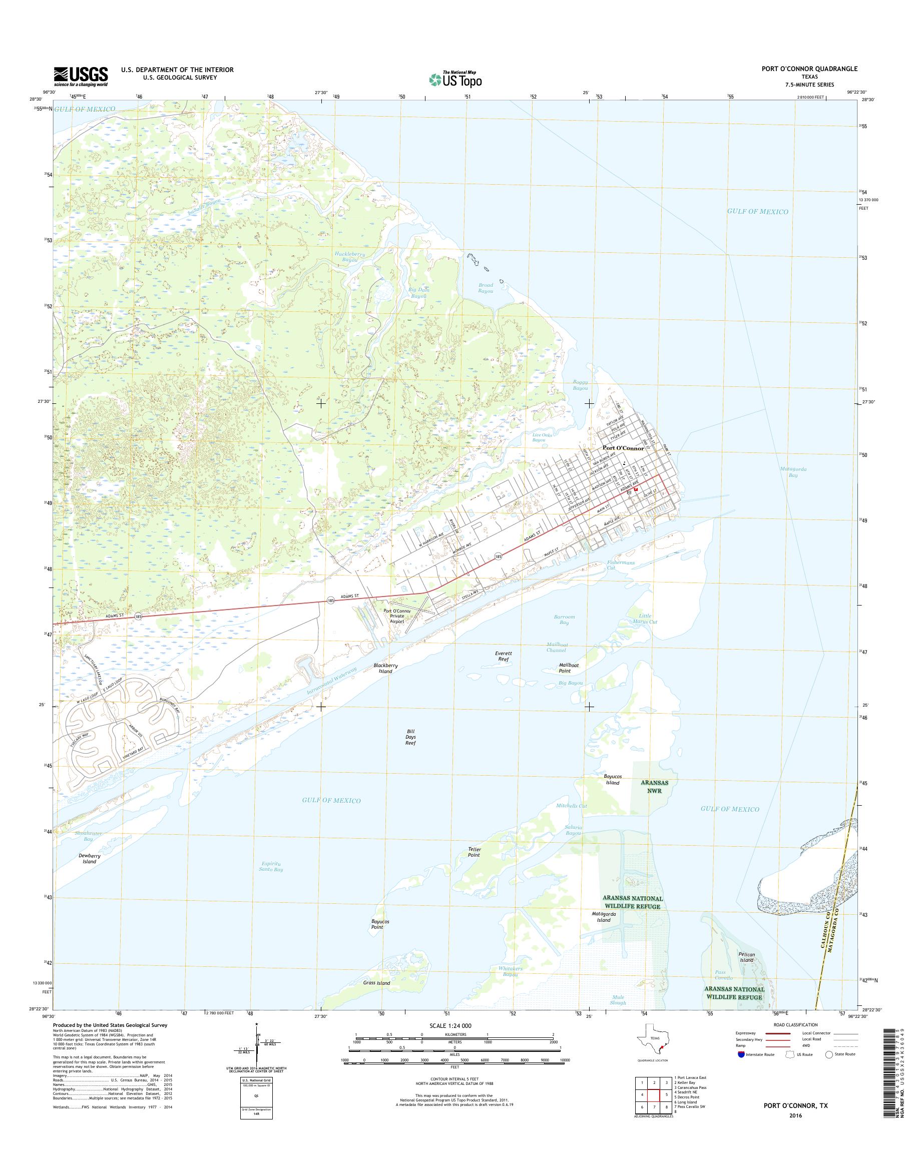 mytopo-port-o-connor-texas-usgs-quad-topo-map
