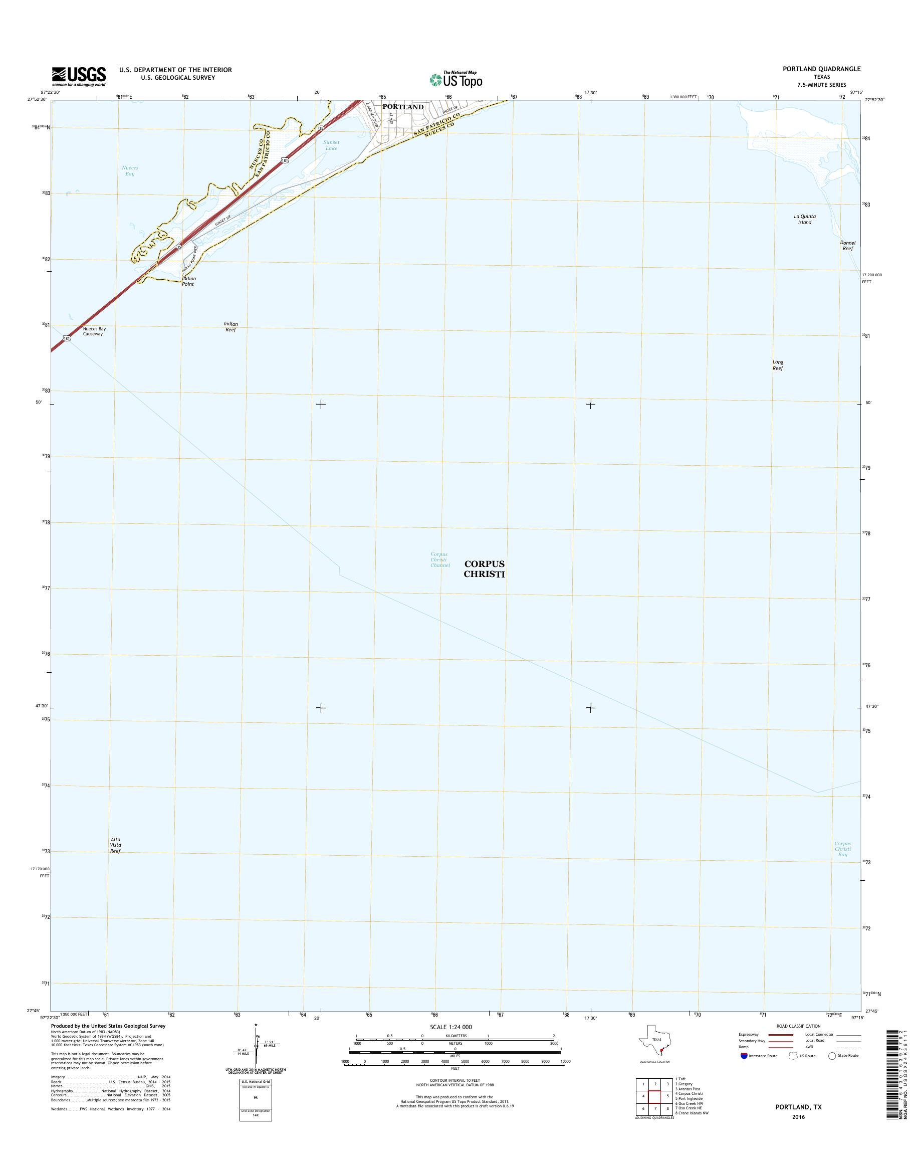 MyTopo Portland, Texas USGS Quad Topo Map