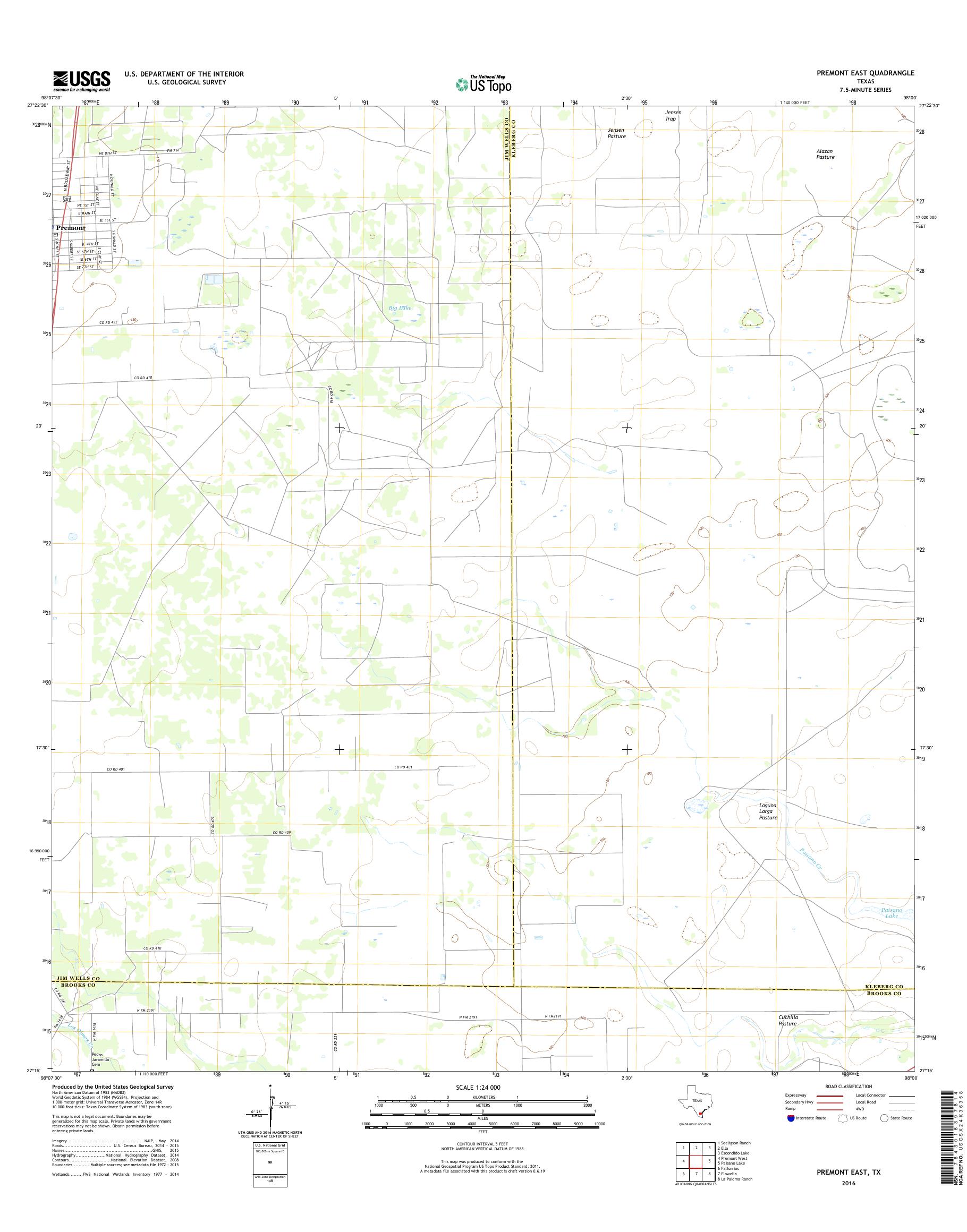MyTopo Premont East, Texas USGS Quad Topo Map
