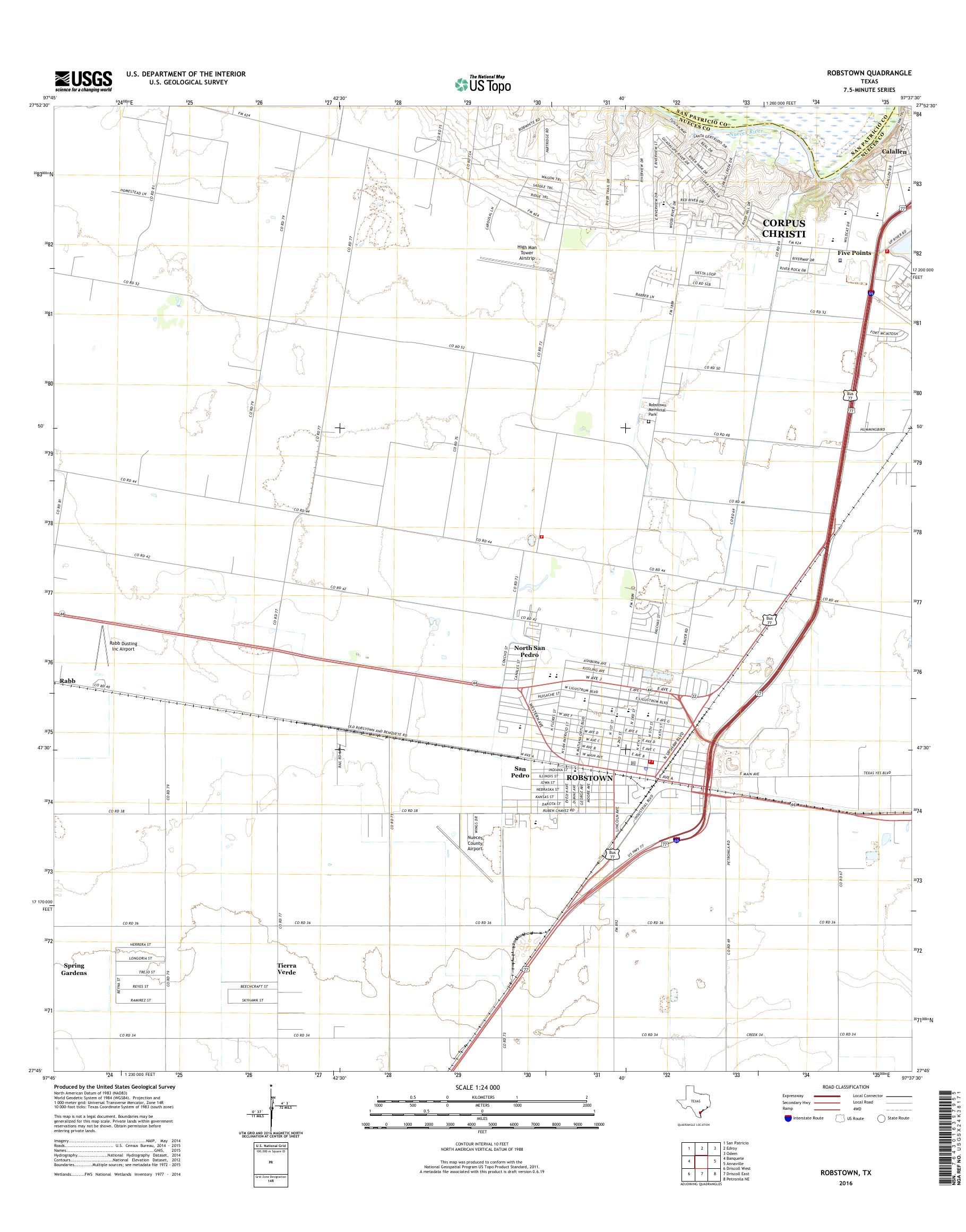 MyTopo Robstown, Texas USGS Quad Topo Map