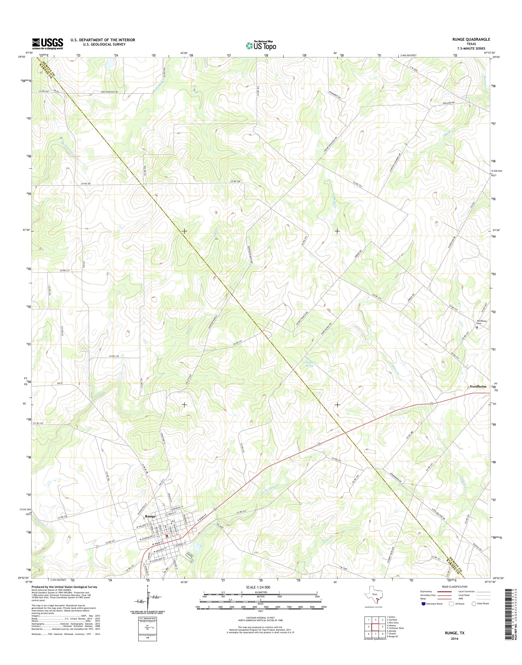 MyTopo Runge, Texas USGS Quad Topo Map