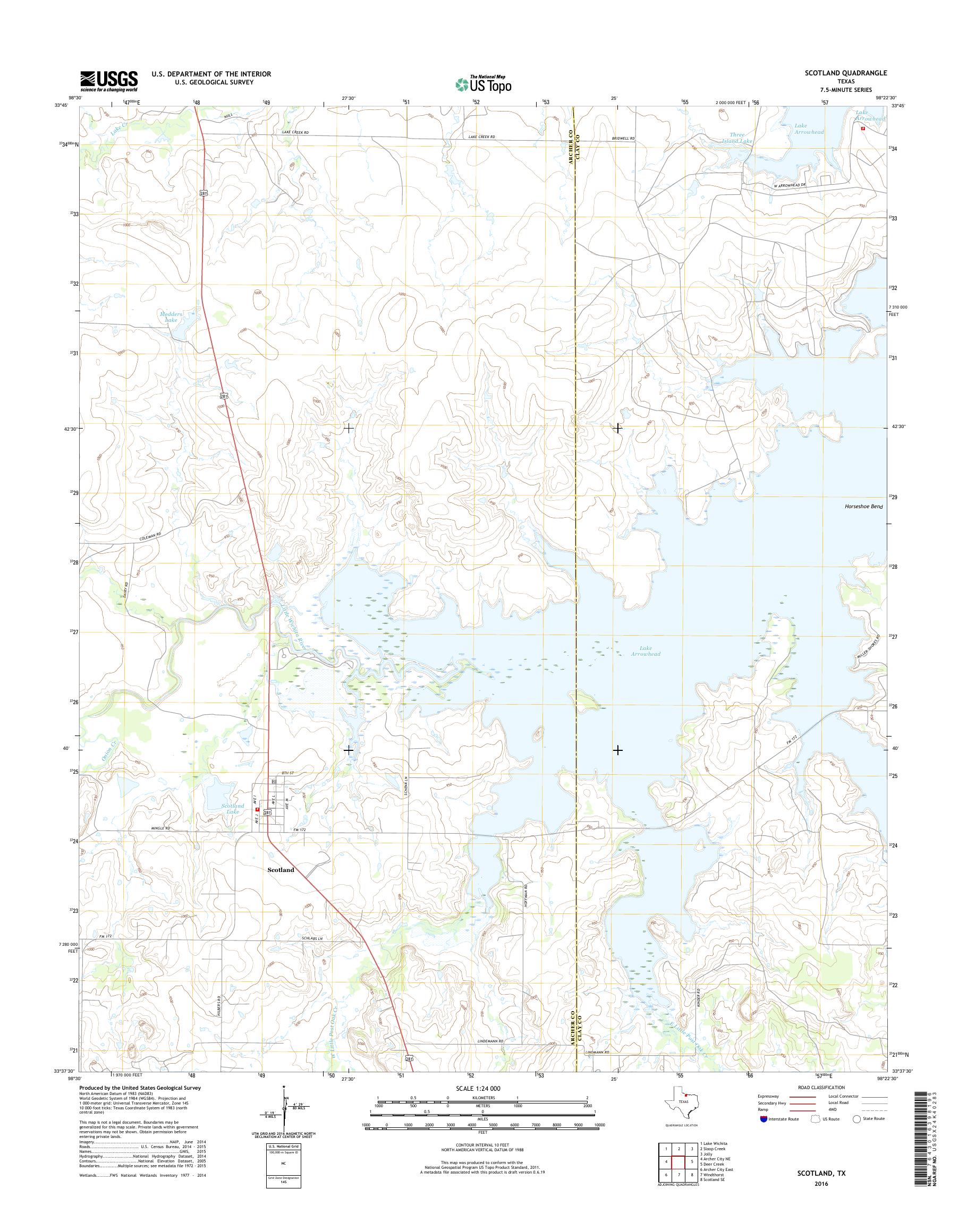 MyTopo Scotland, Texas USGS Quad Topo Map