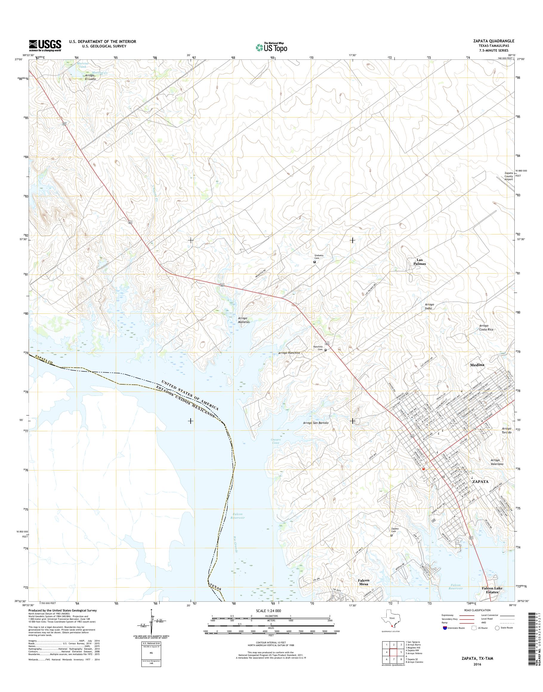 MyTopo Zapata, Texas USGS Quad Topo Map