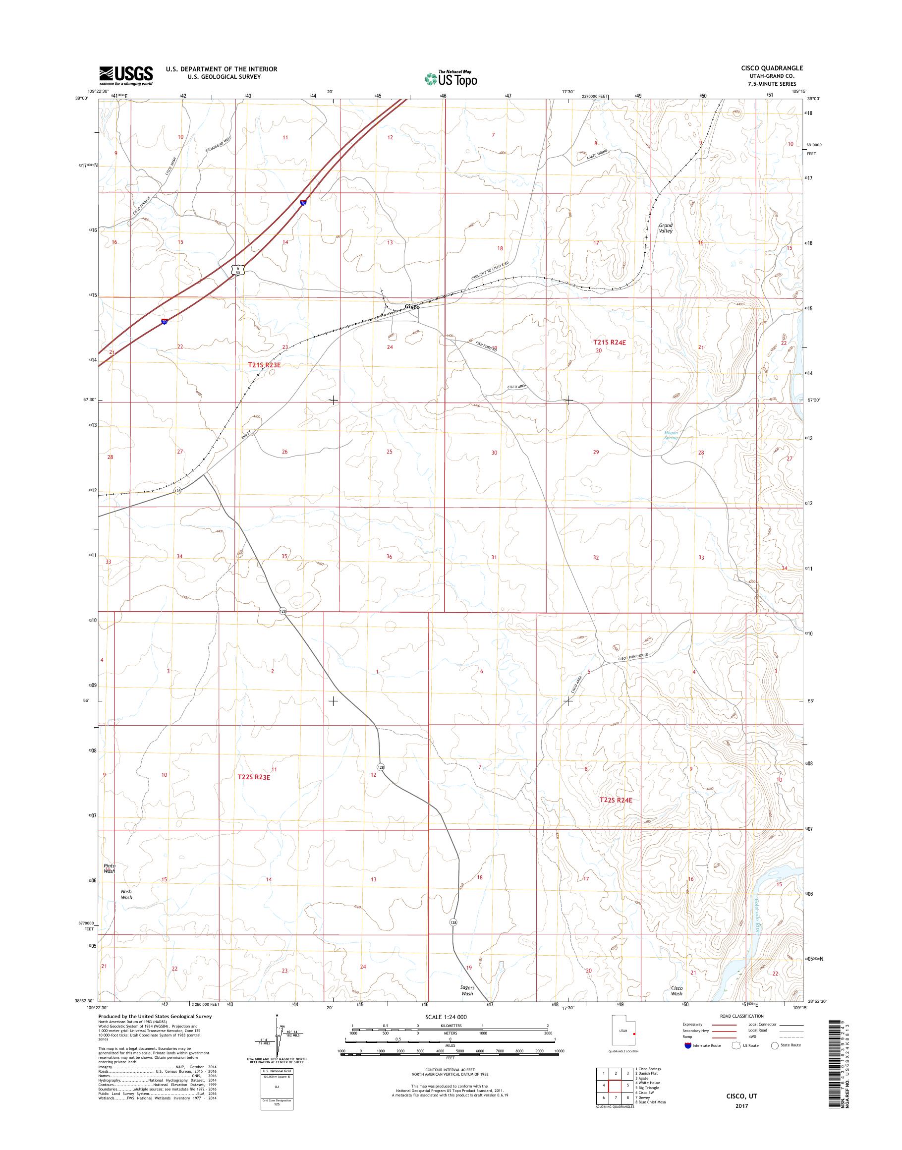MyTopo Cisco, Utah USGS Quad Topo Map