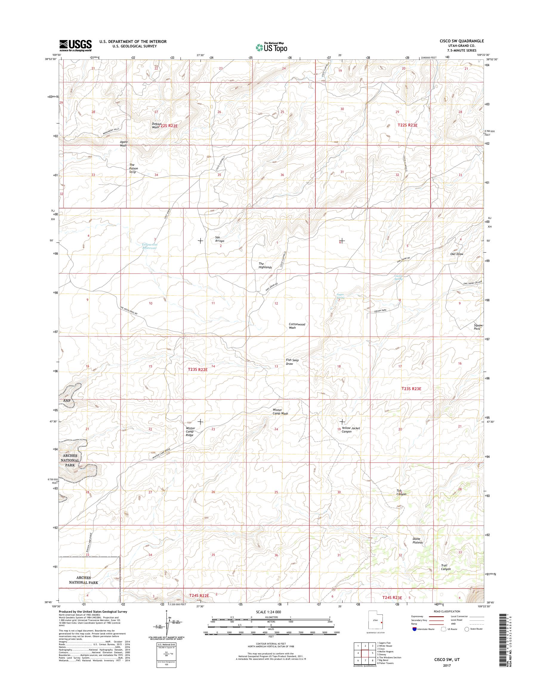 MyTopo Cisco SW, Utah USGS Quad Topo Map