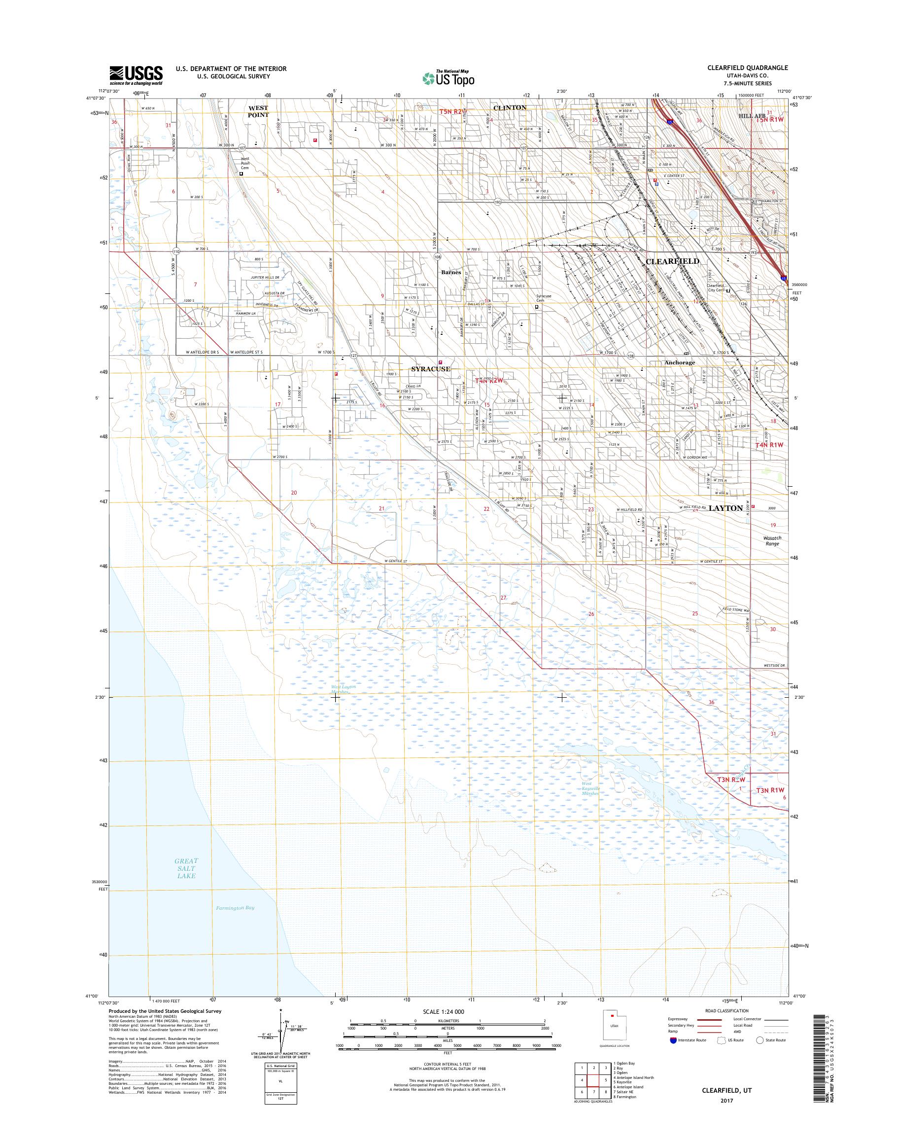 MyTopo Clearfield, Utah USGS Quad Topo Map