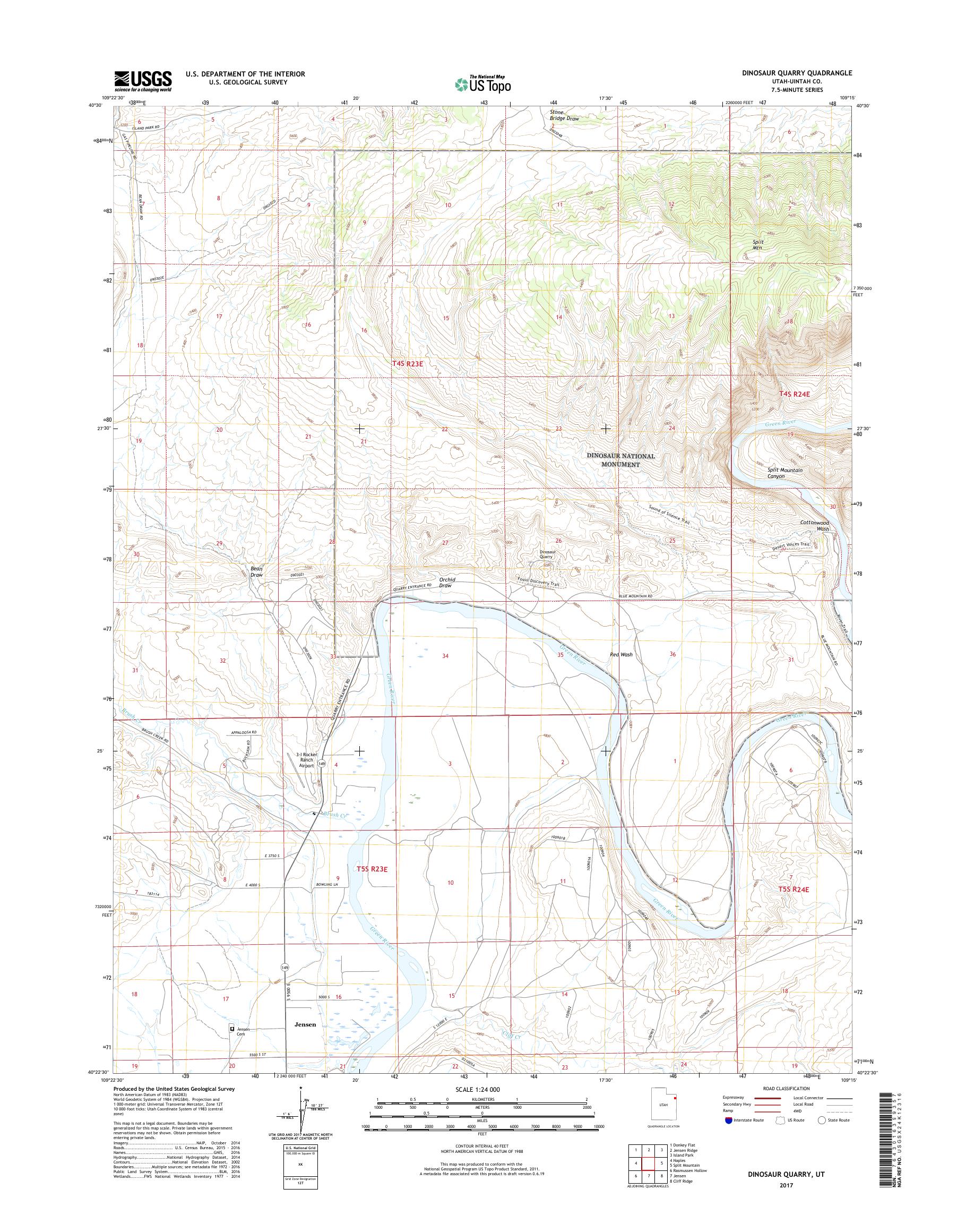 MyTopo Dinosaur Quarry, Utah USGS Quad Topo Map