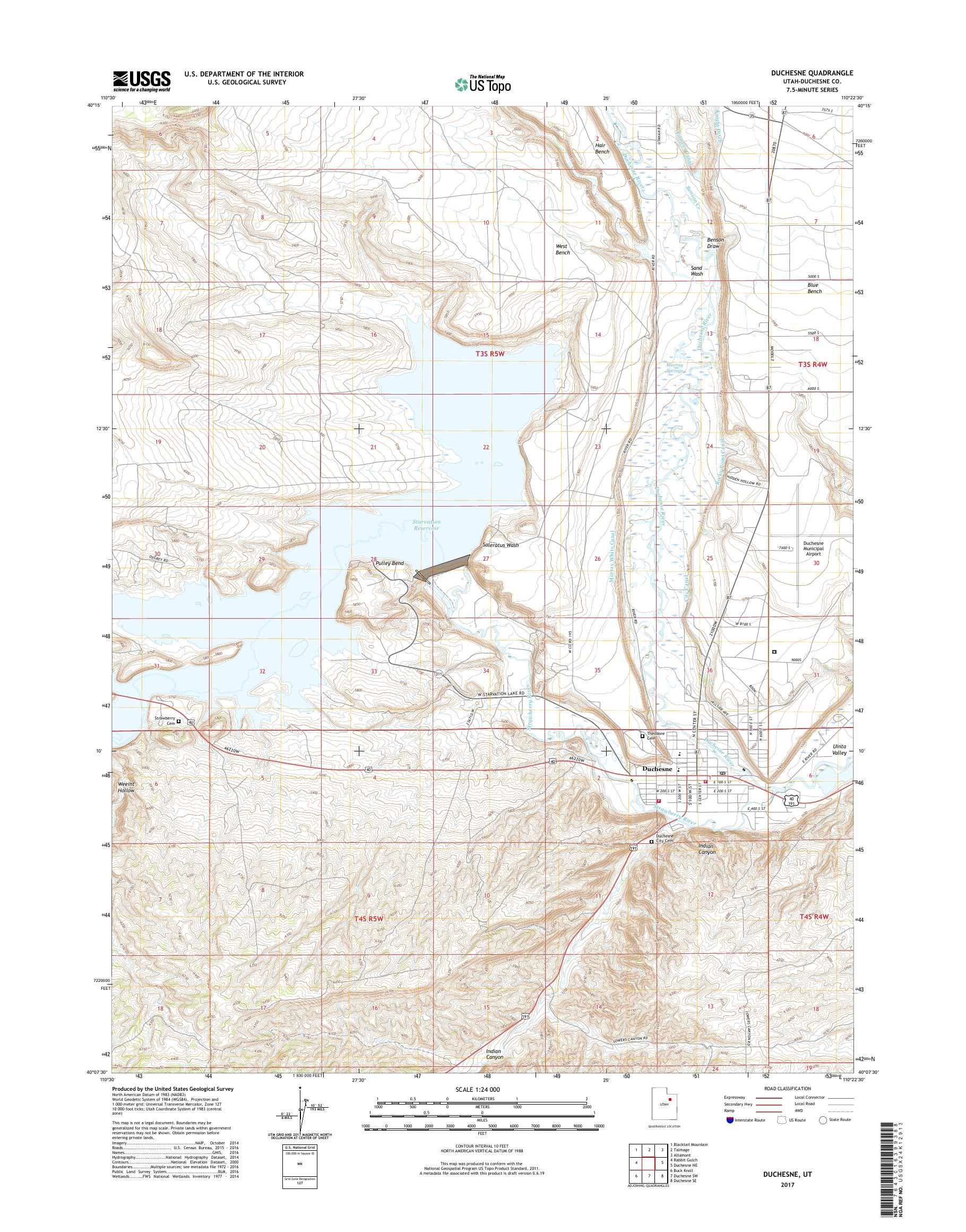 MyTopo Duchesne, Utah USGS Quad Topo Map