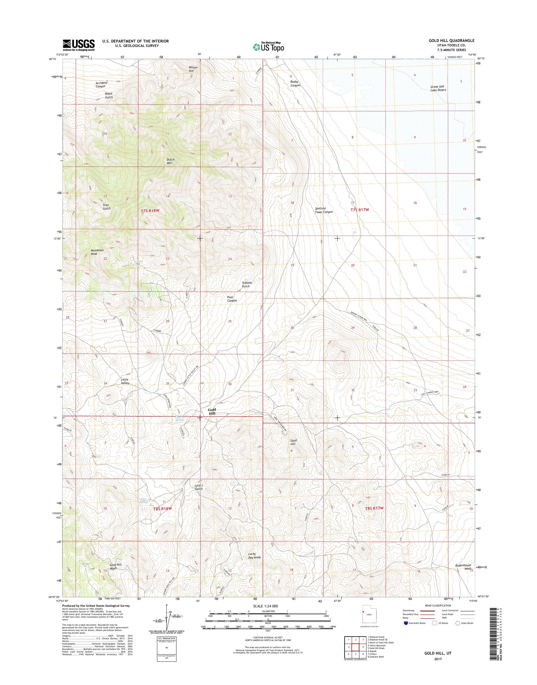 MyTopo Gold Hill, Utah USGS Quad Topo Map