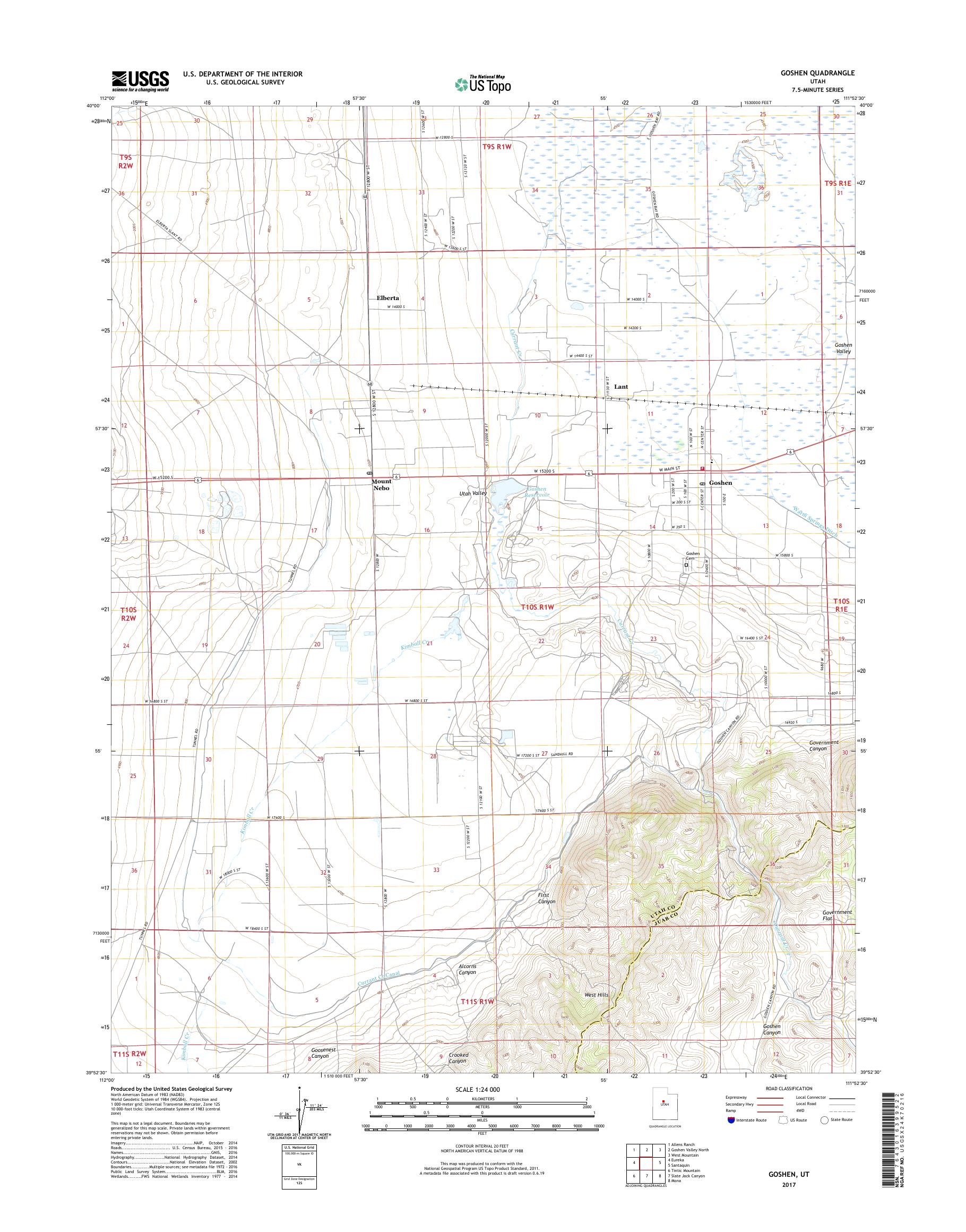 MyTopo Goshen, Utah USGS Quad Topo Map