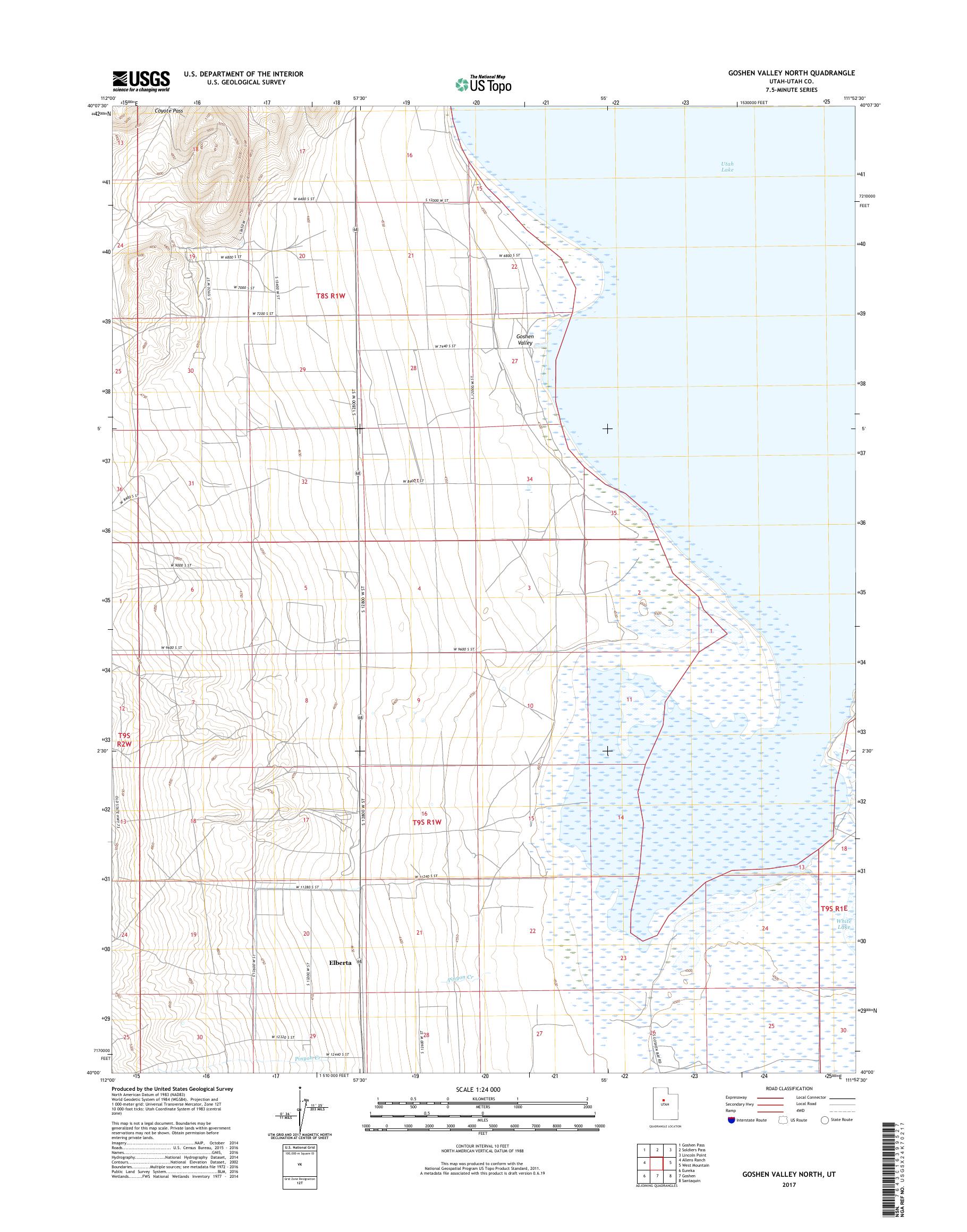 MyTopo Goshen Valley North, Utah USGS Quad Topo Map