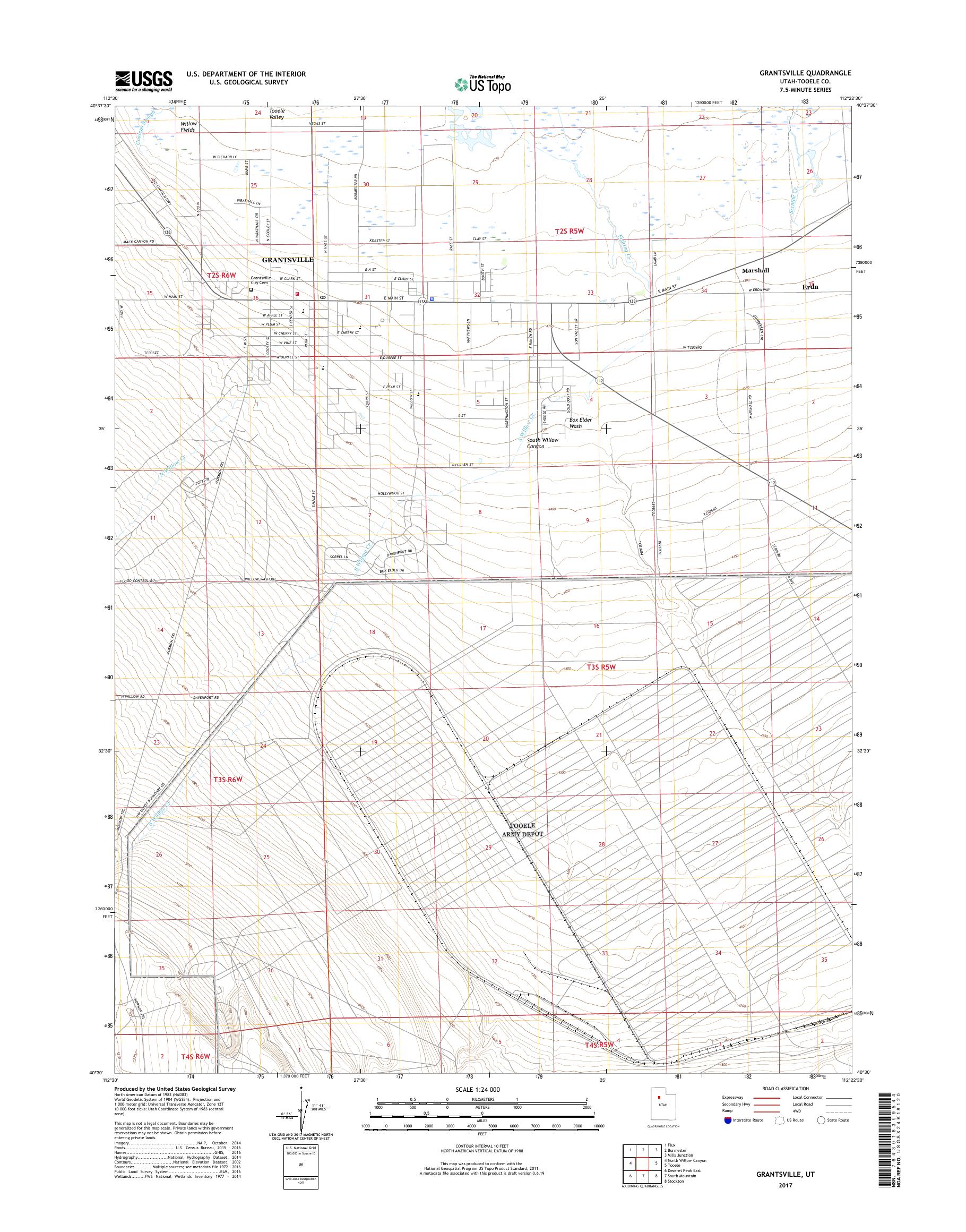MyTopo Grantsville, Utah USGS Quad Topo Map